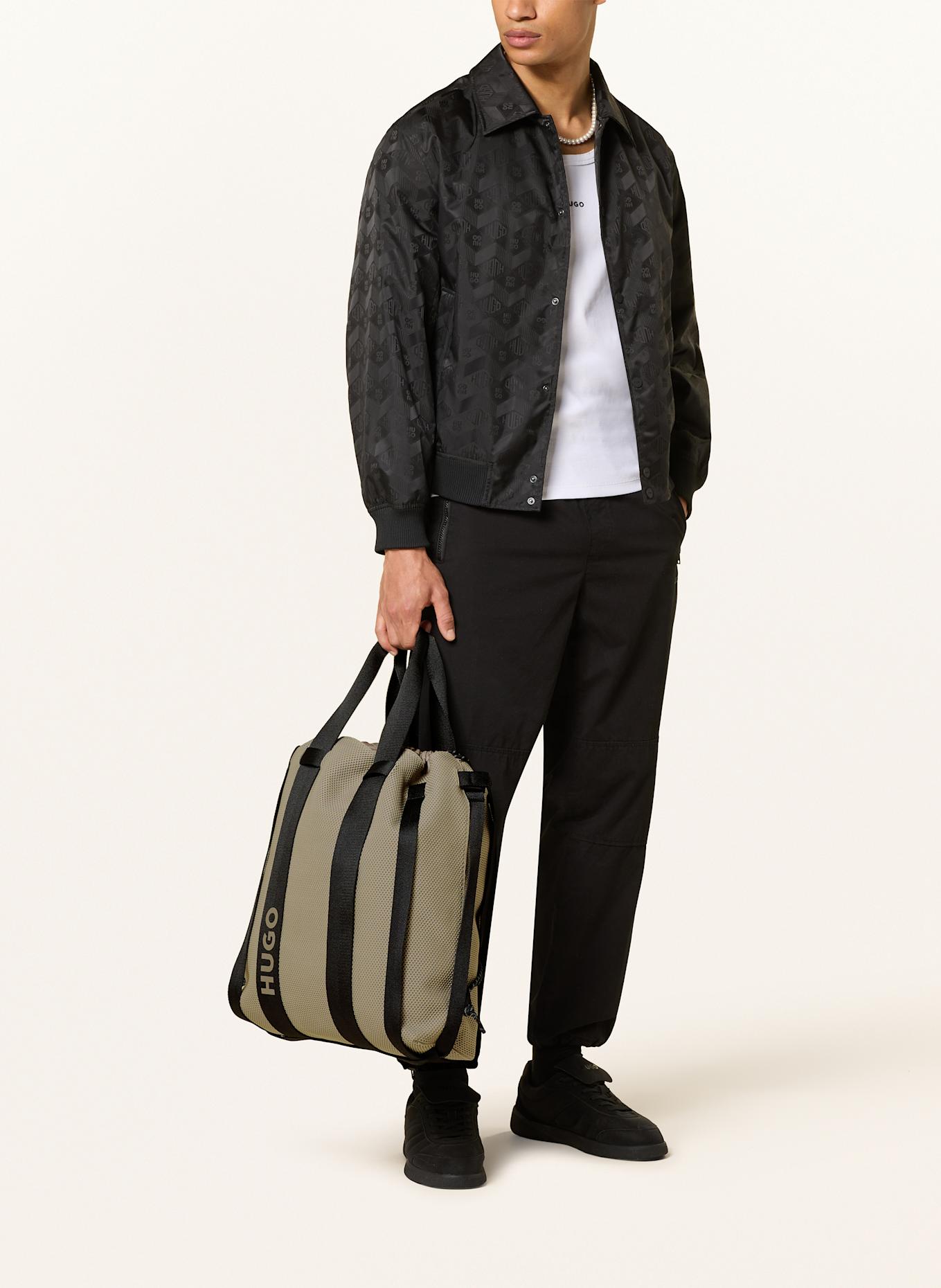 HUGO Sac cabas CIRCULAR: KAKI / NOIR