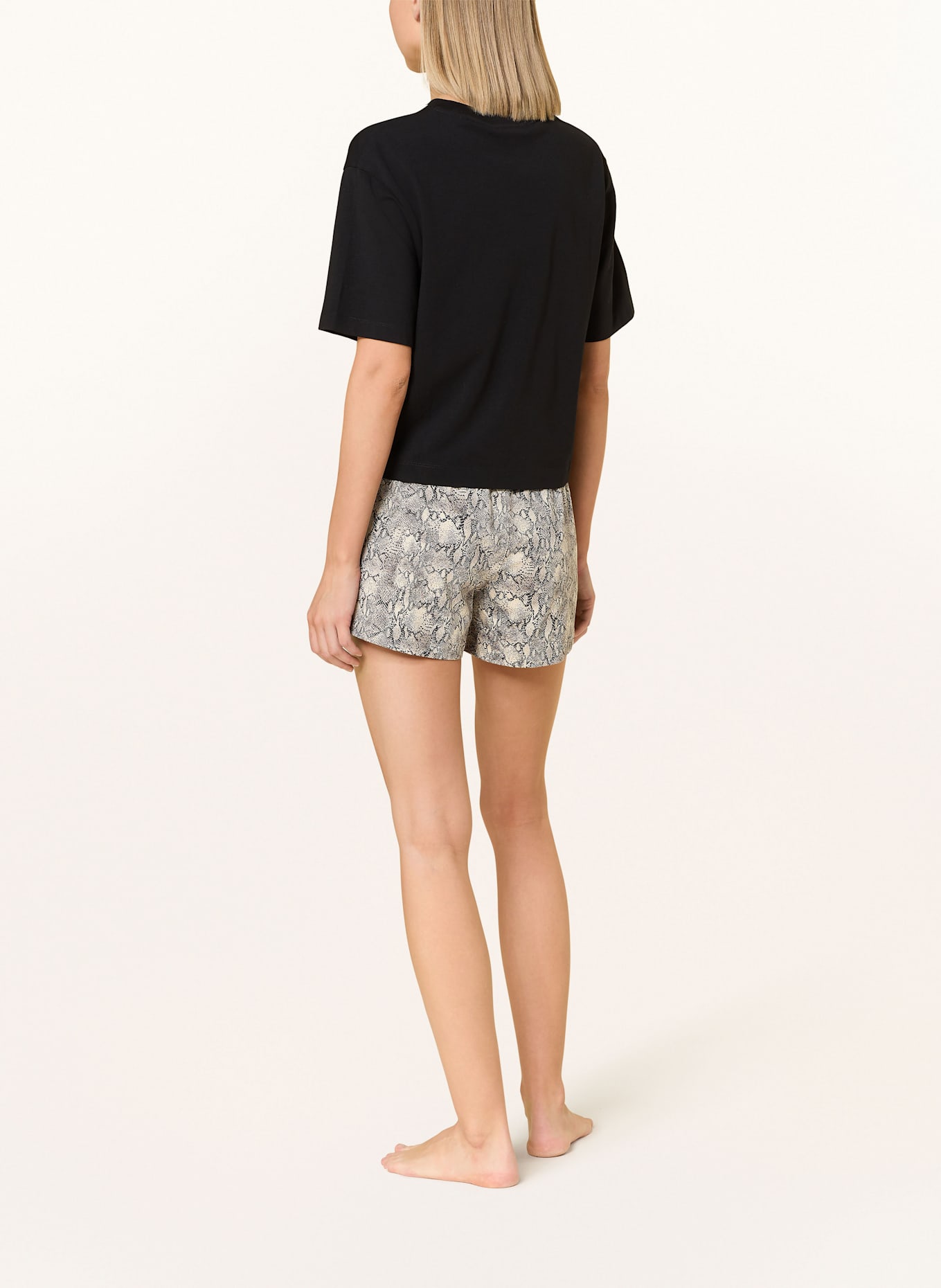 HUGO Szorty od piżamy NIKA: SZAROBRĄZOWY / CZARNY / KREMOWY