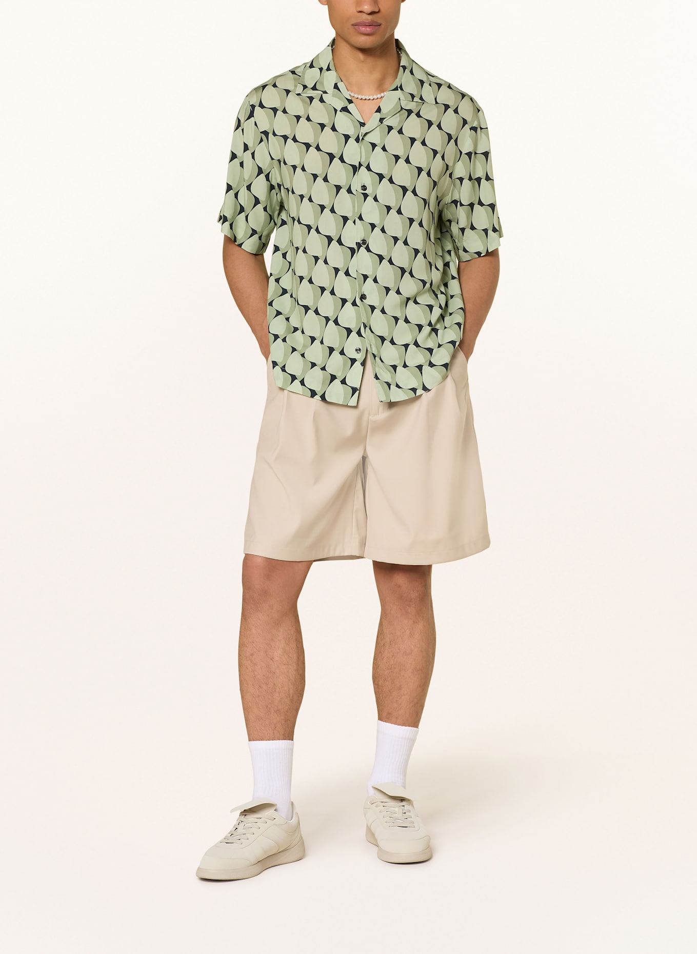 HUGO Resorthemd ESPINO Comfort Fit: HELLGRÜN / DUNKELBLAU