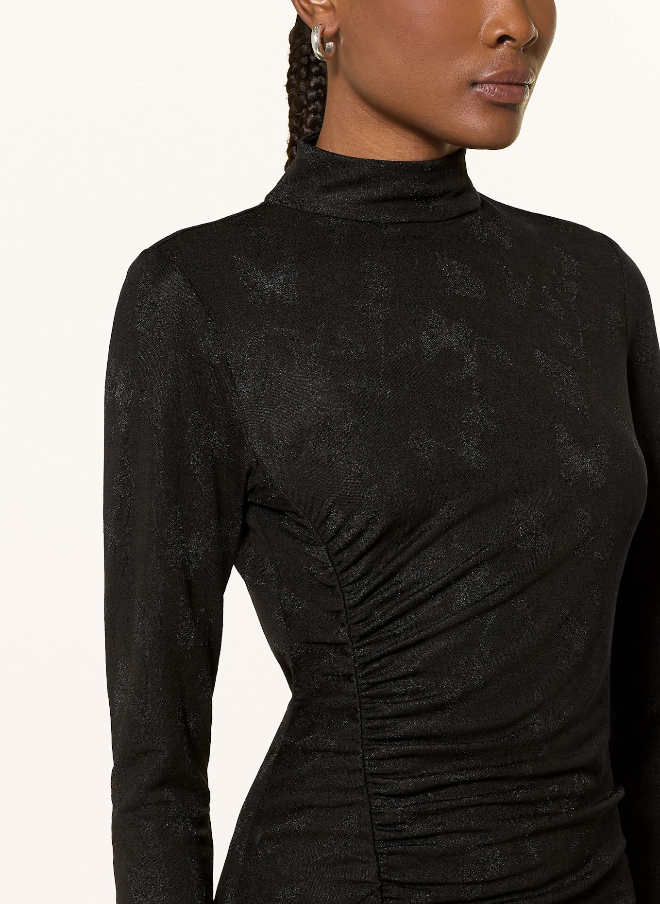 HUGO Jerseykleid NELLARI mit Glitzergarn: SCHWARZ