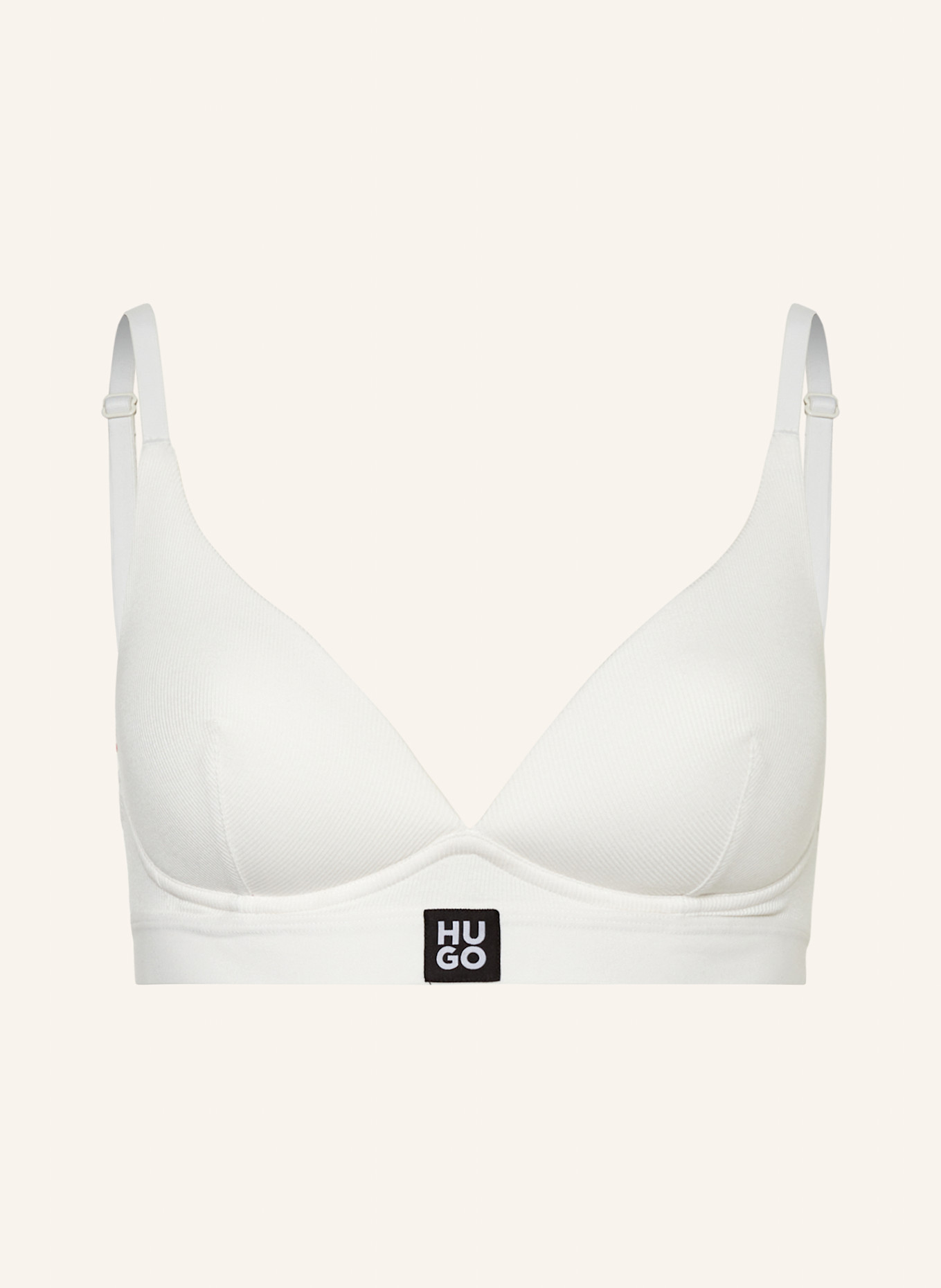 HUGO Triangle bra RIB: CREAM