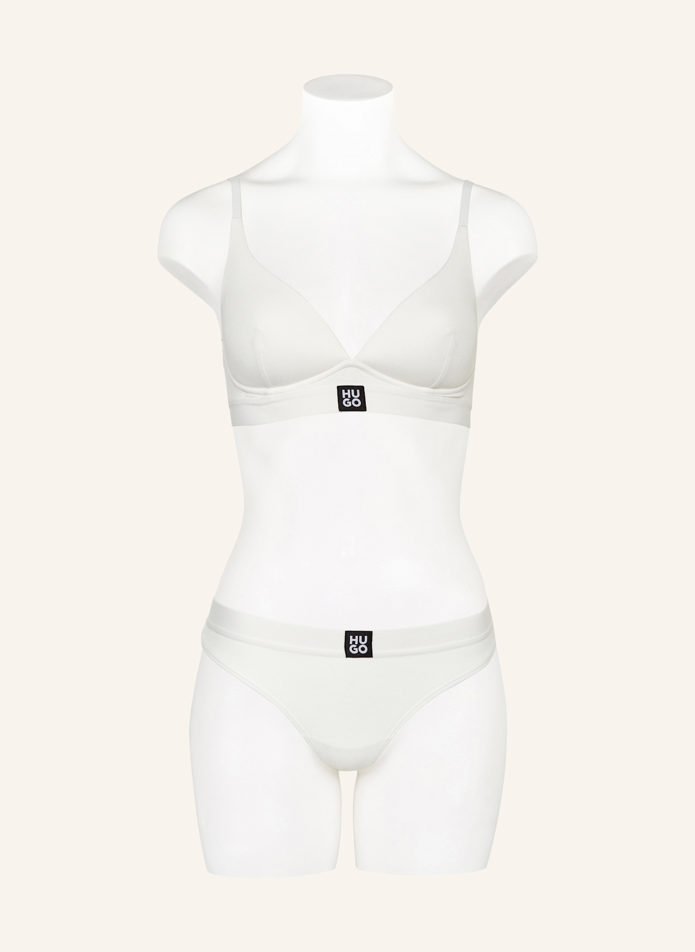 HUGO Triangle bra RIB: CREAM