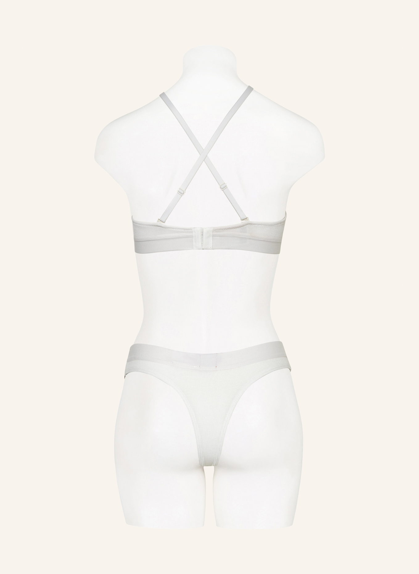 HUGO Triangle bra RIB: CREAM