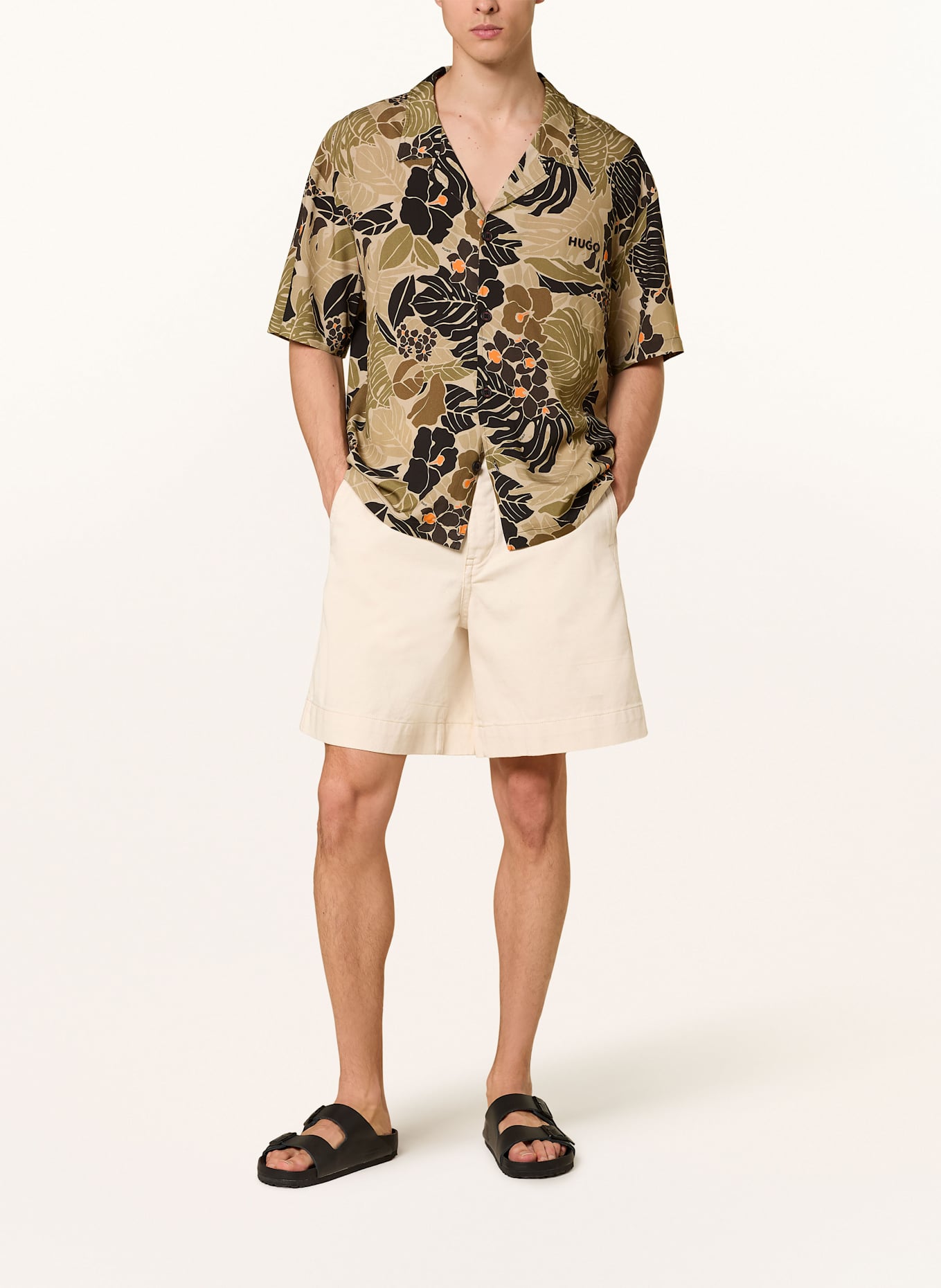 HUGO Resorthemd Relaxed Fit: 355 OPEN GREEN