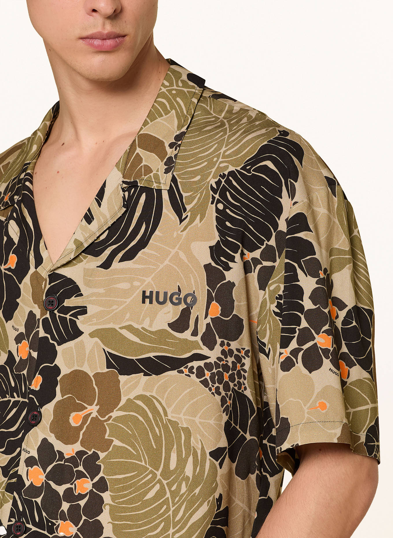 HUGO Resorthemd Relaxed Fit: 355 OPEN GREEN