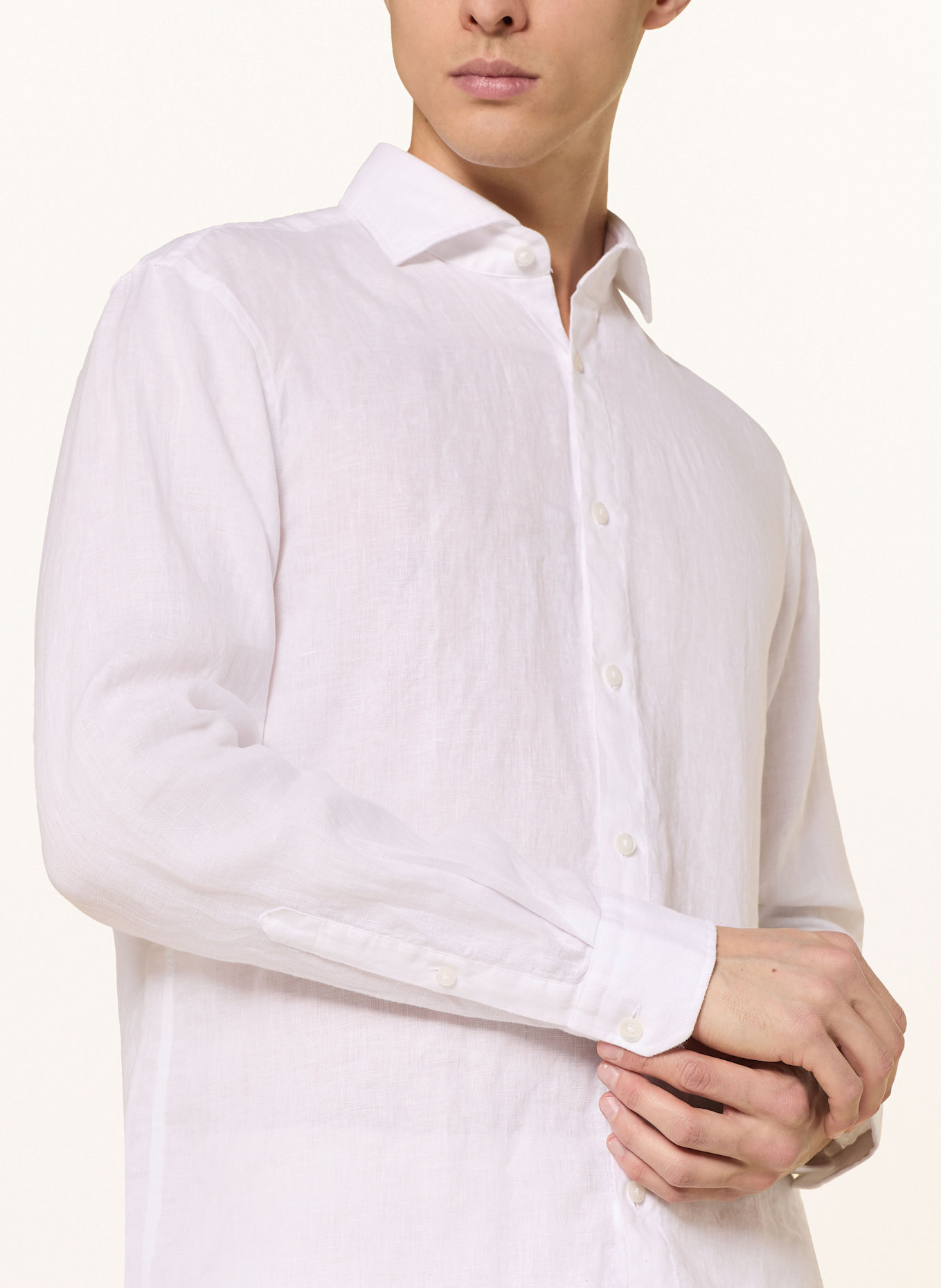 STRELLSON Leinenhemd CEASAR Regular Fit: WEISS