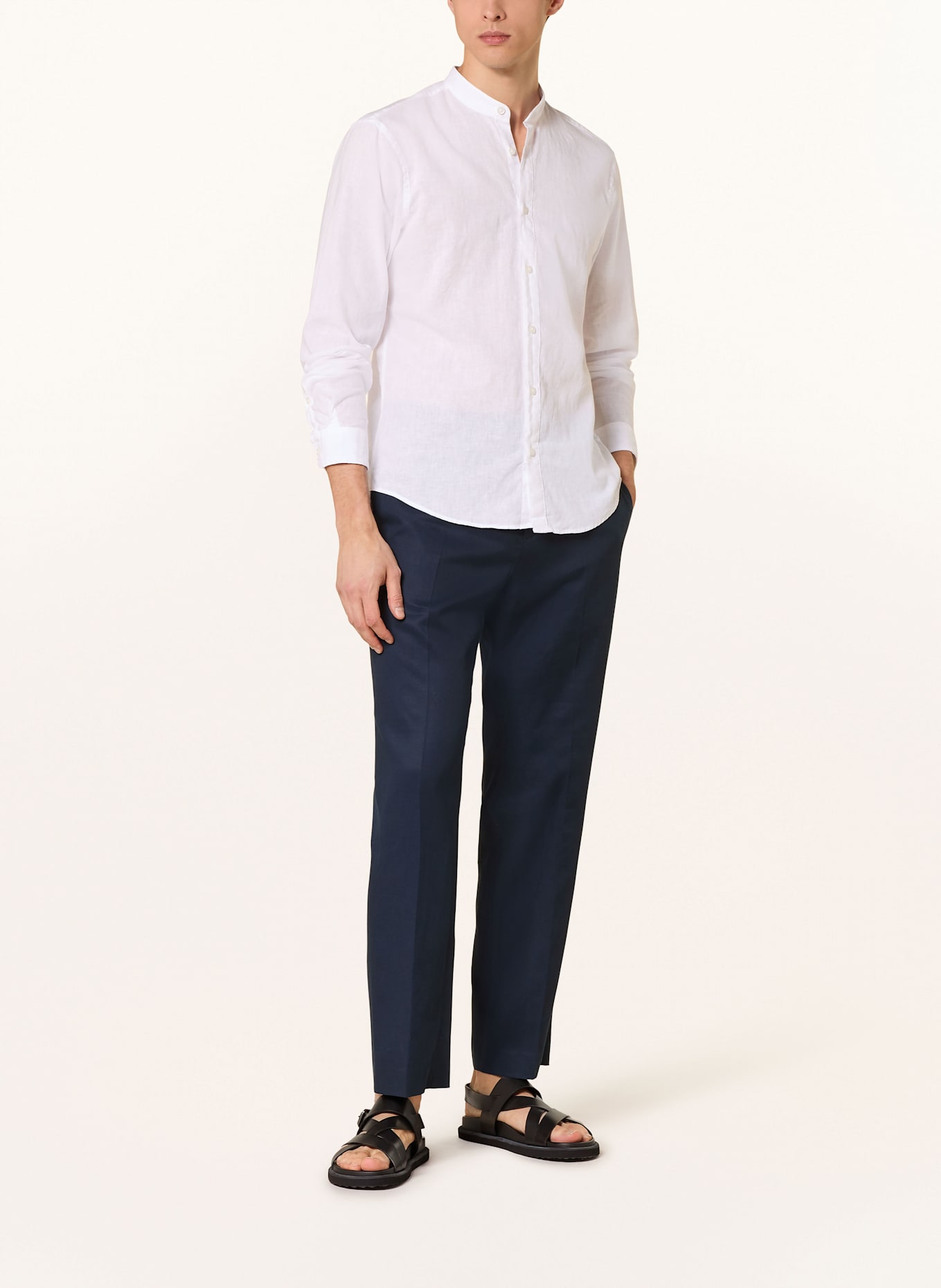 STRELLSON Shirt CORNEL-W Regular fit with linen: WHITE
