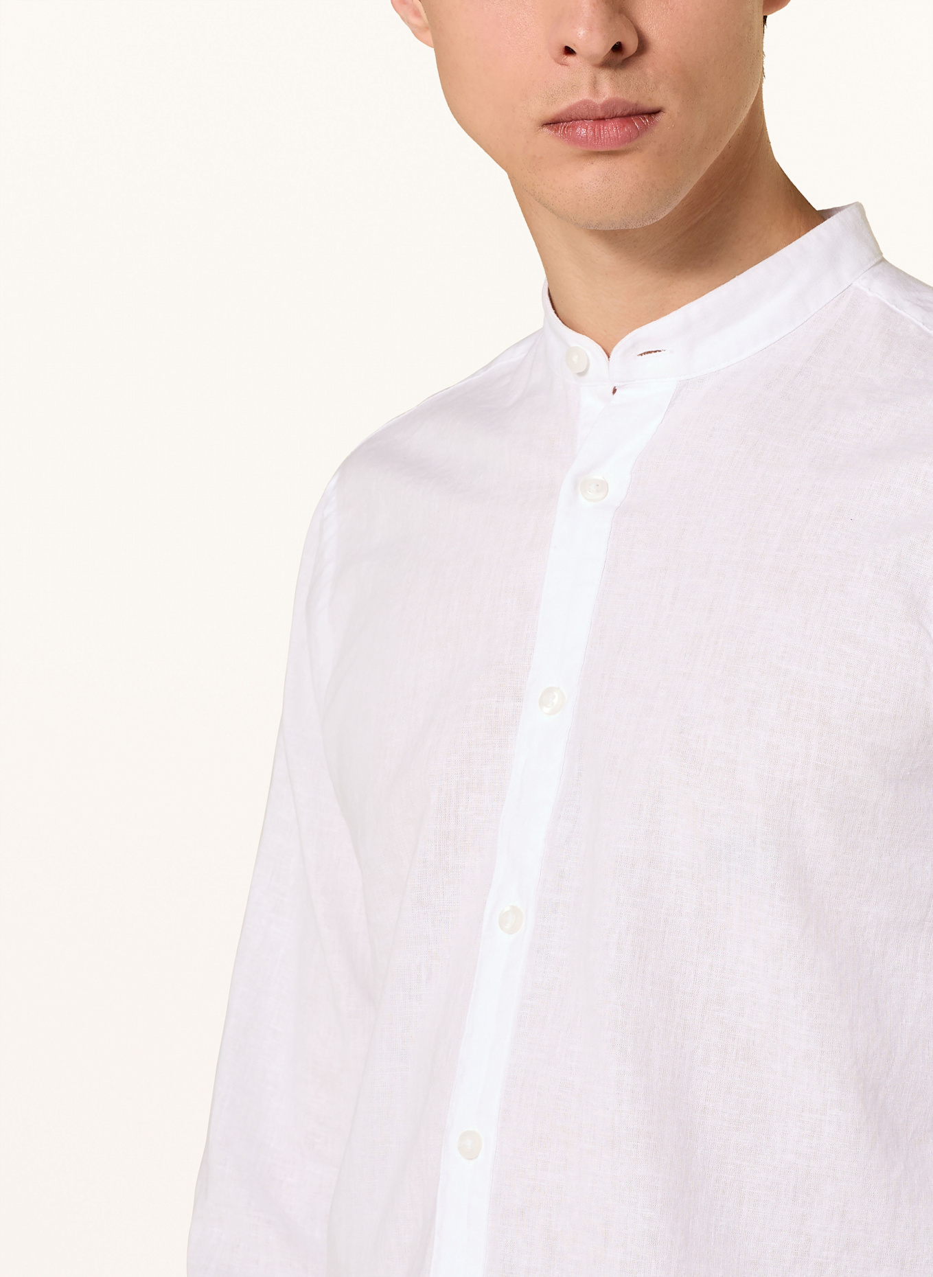 STRELLSON Shirt CORNEL-W Regular fit with linen: WHITE