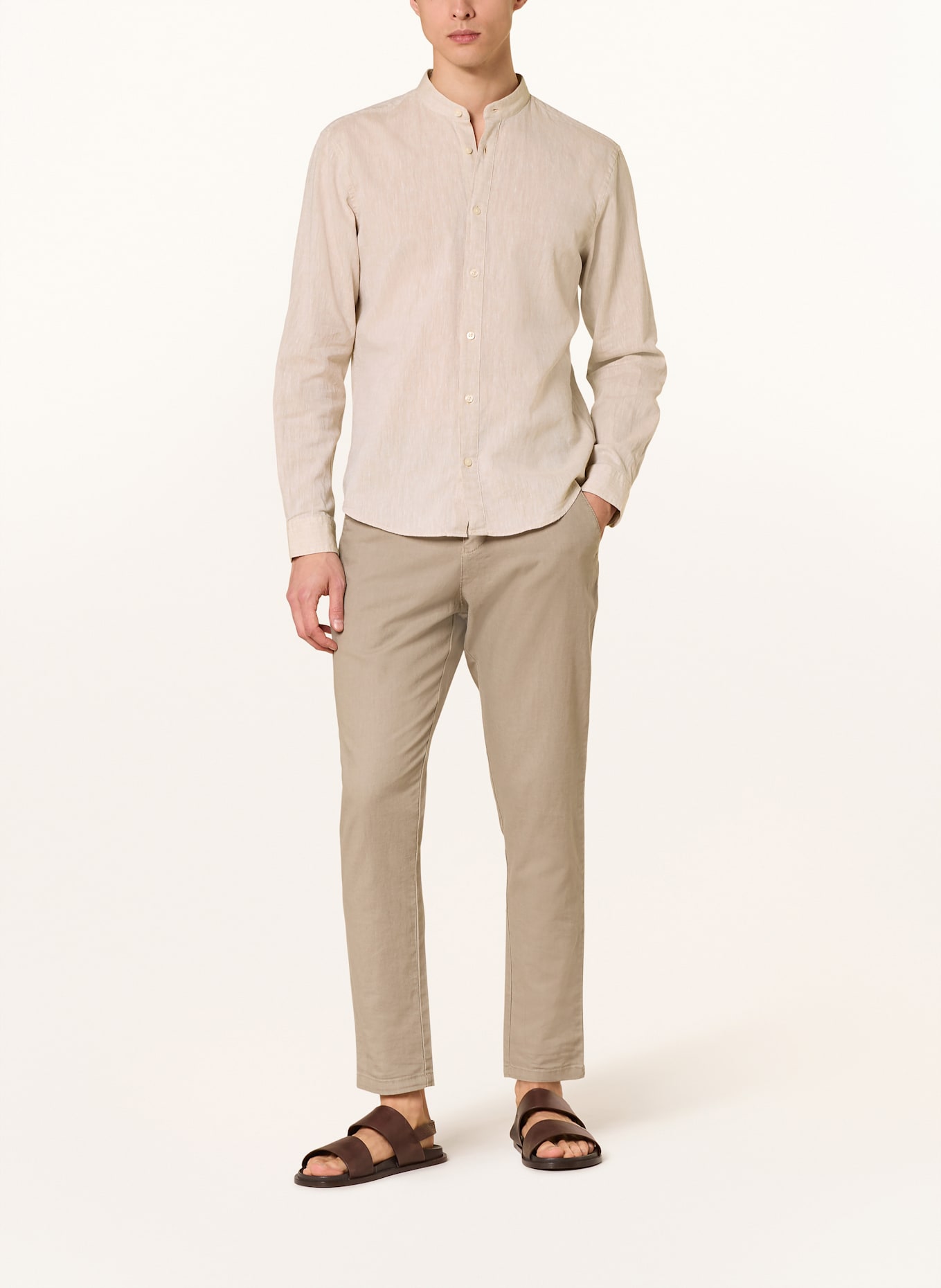 STRELLSON Shirt CORNEL-W Regular fit with linen: CREAM