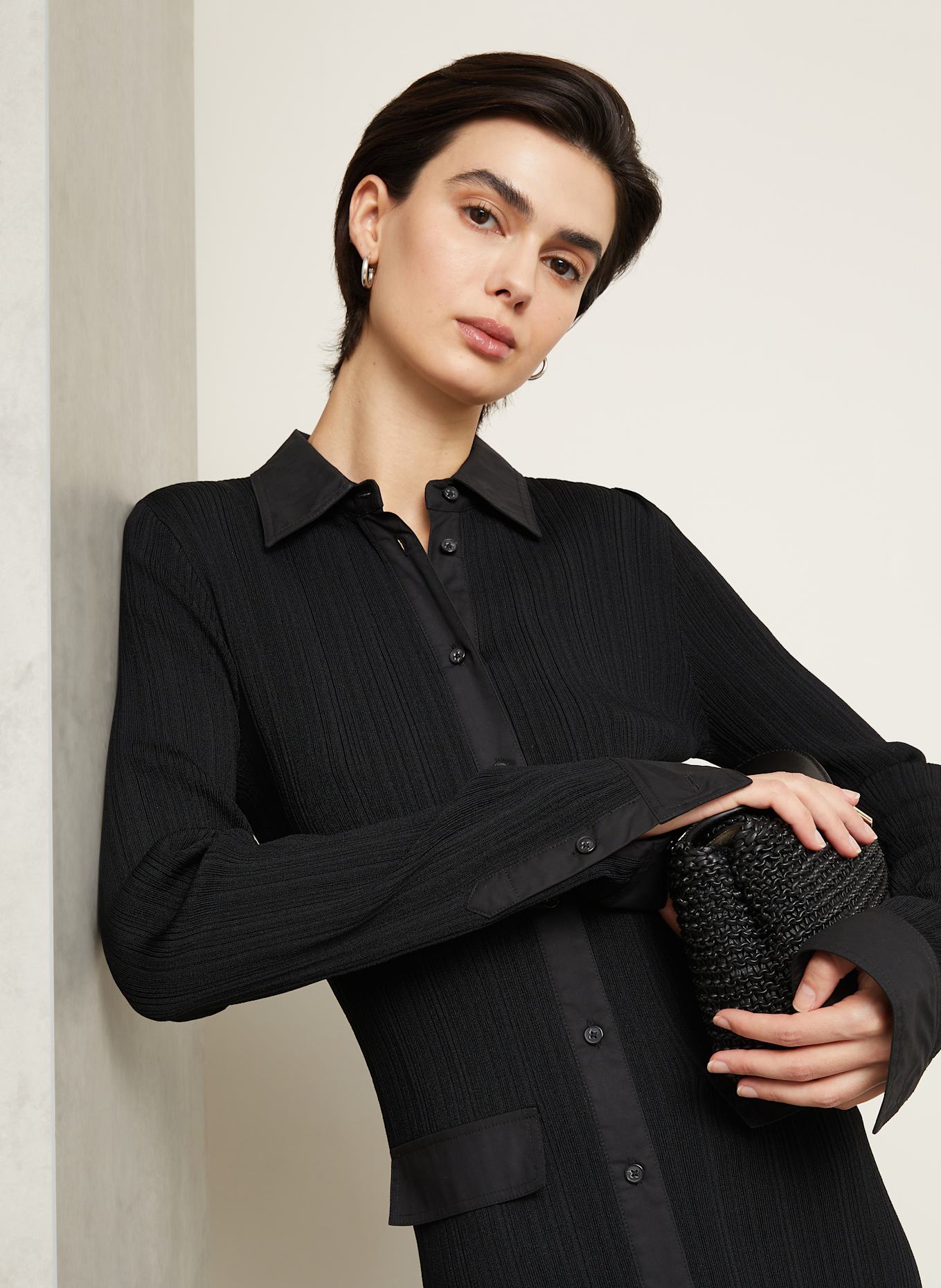 TOTEME Hemdblusenkleid: SCHWARZ