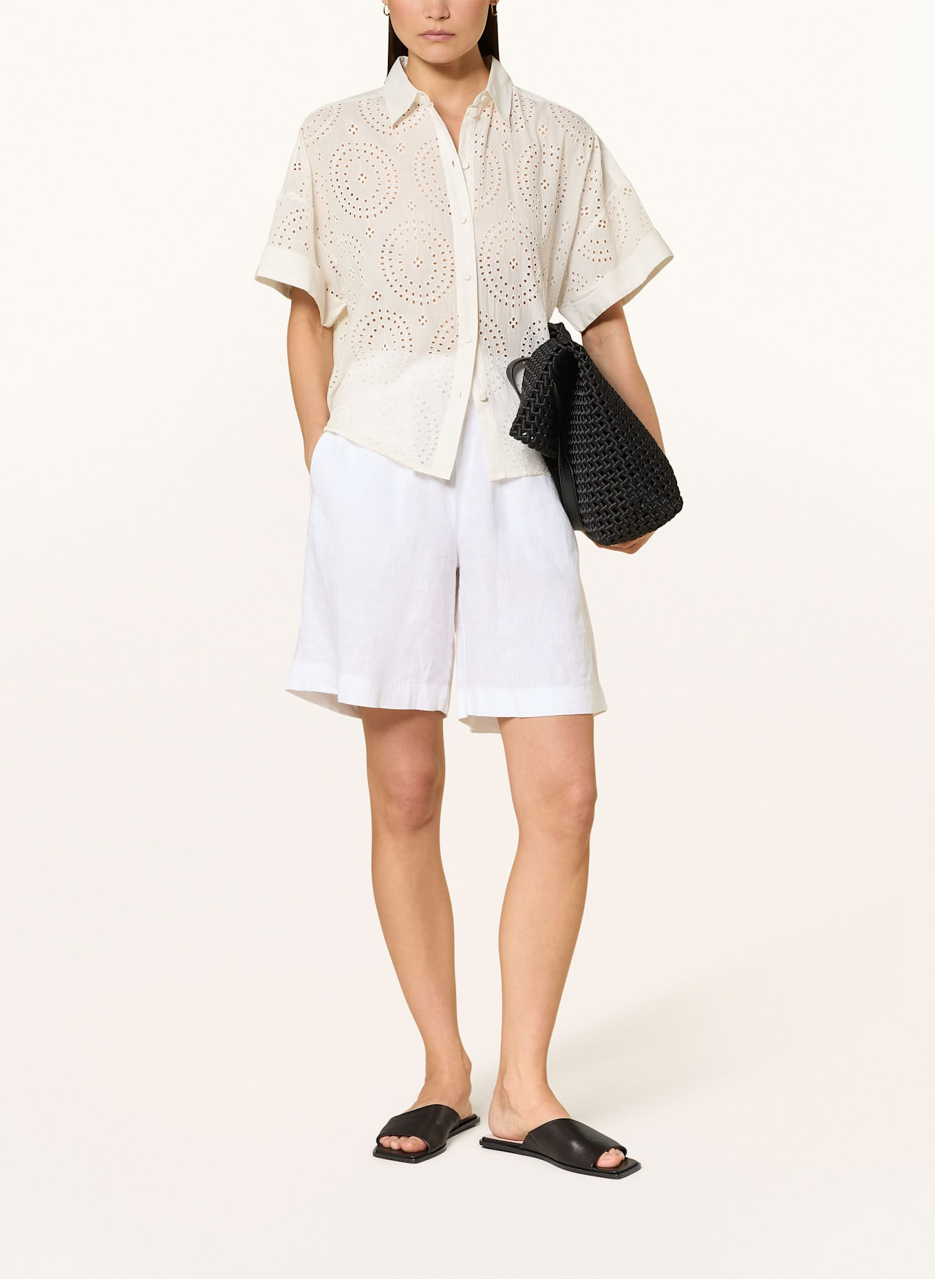 BOSS Leinenshorts TOREA: WEISS
