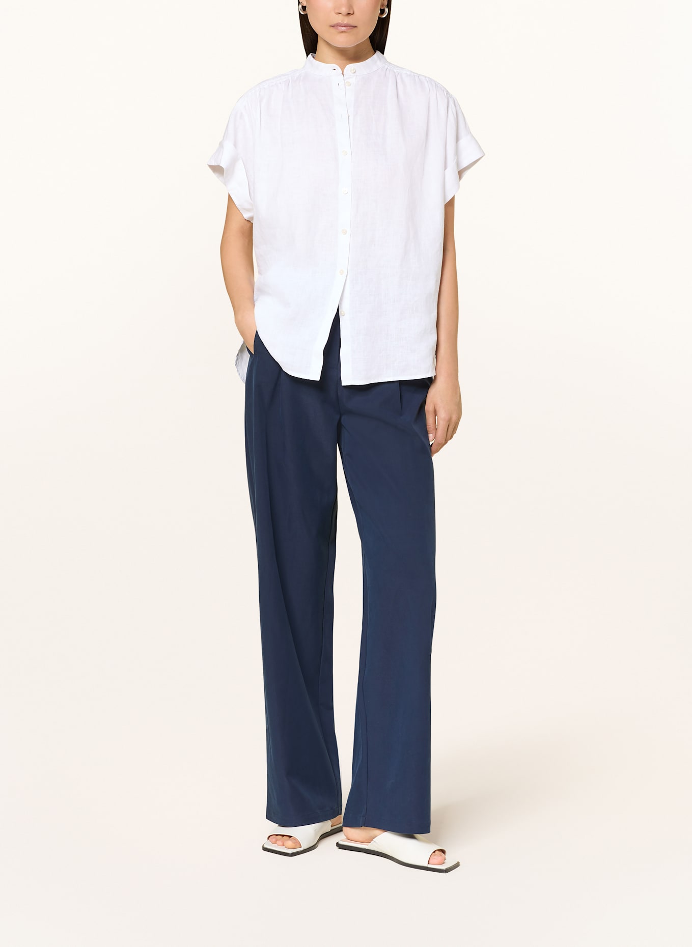 BOSS Leinenbluse BOLEANA: WEISS