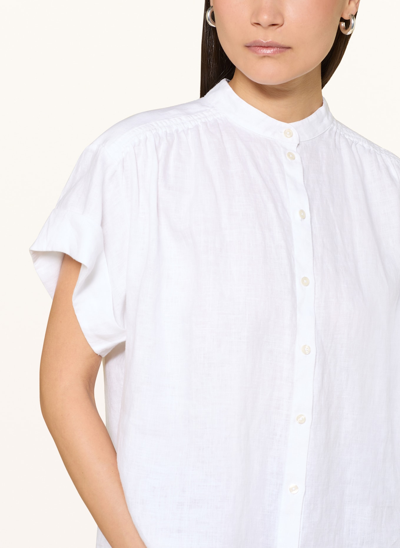 BOSS Leinenbluse BOLEANA: WEISS