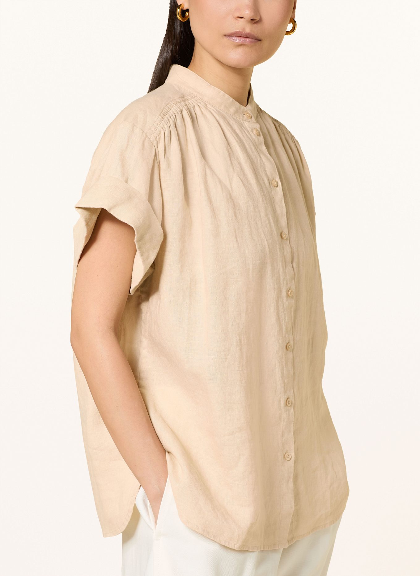 BOSS Leinenbluse BOLEANA: CREME