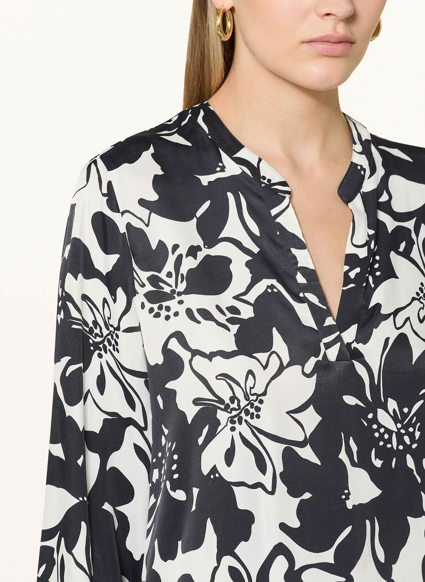 ETERNA Shirt blouse: BLACK/ WHITE