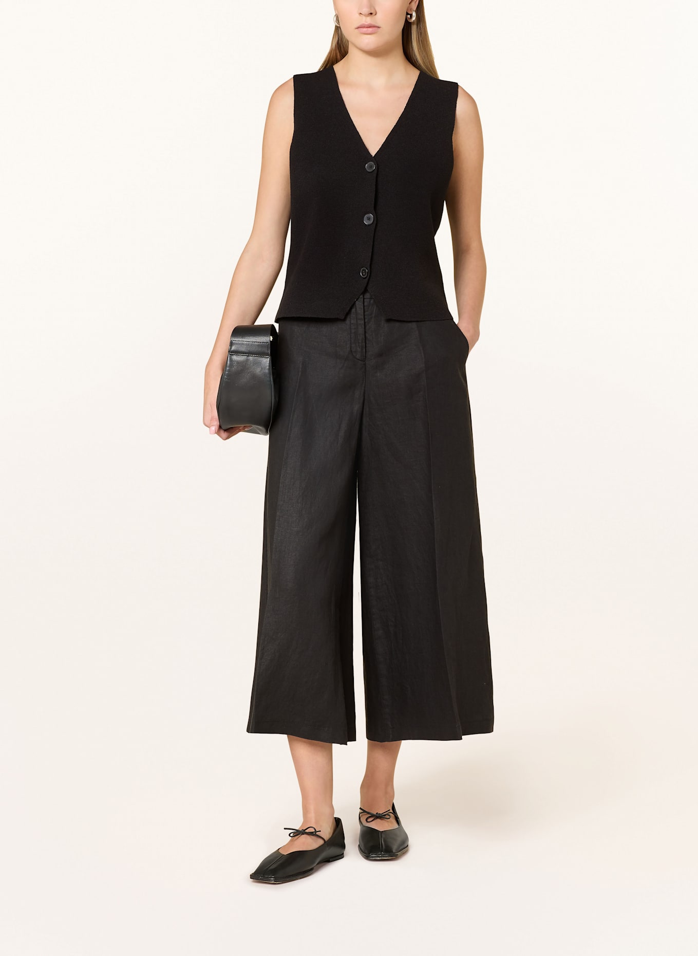 BRAX Leinen-Culotte MELLI S: SCHWARZ