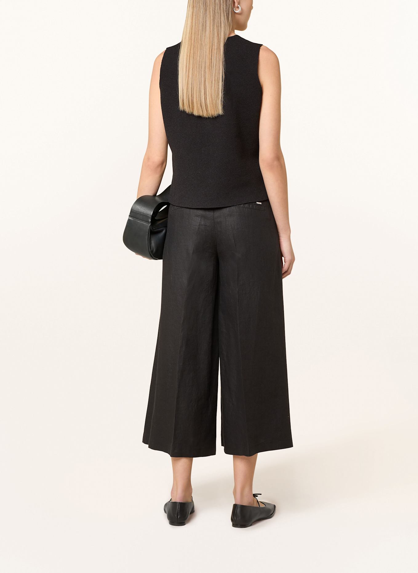 BRAX Leinen-Culotte MELLI S: SCHWARZ