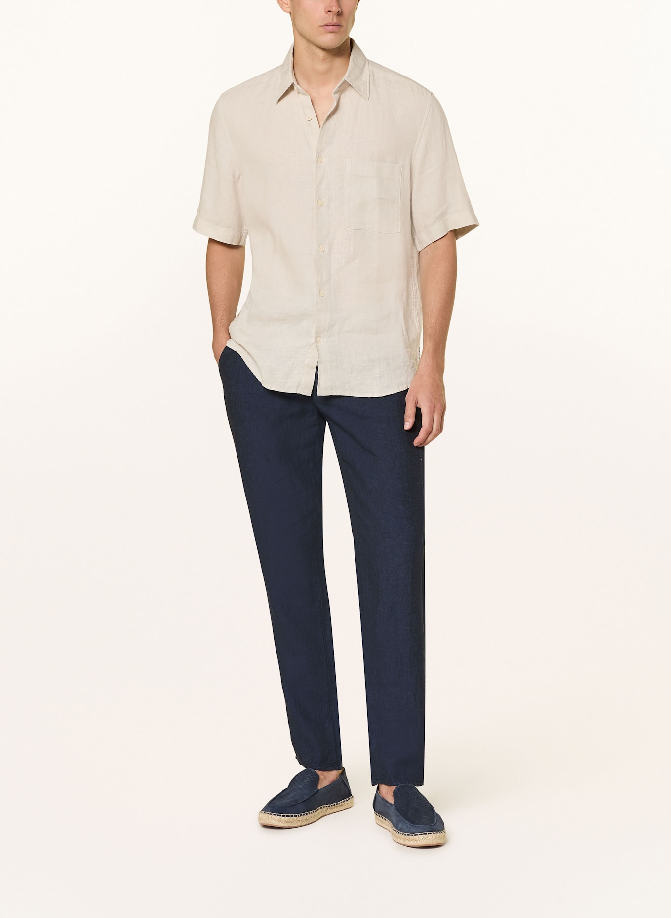 BRAX Leinenhose FABIO JOK im Jogging-Stil Regular Fit: DUNKELBLAU