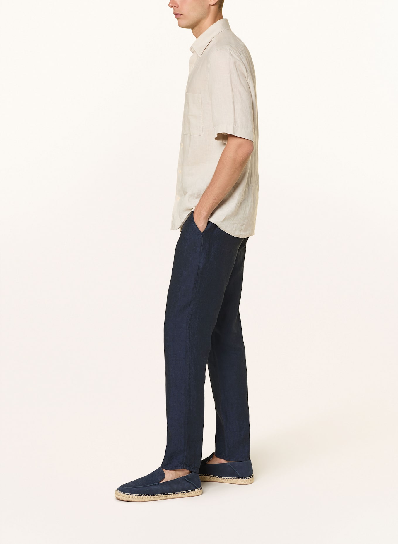 BRAX Leinenhose FABIO JOK im Jogging-Stil Regular Fit: DUNKELBLAU