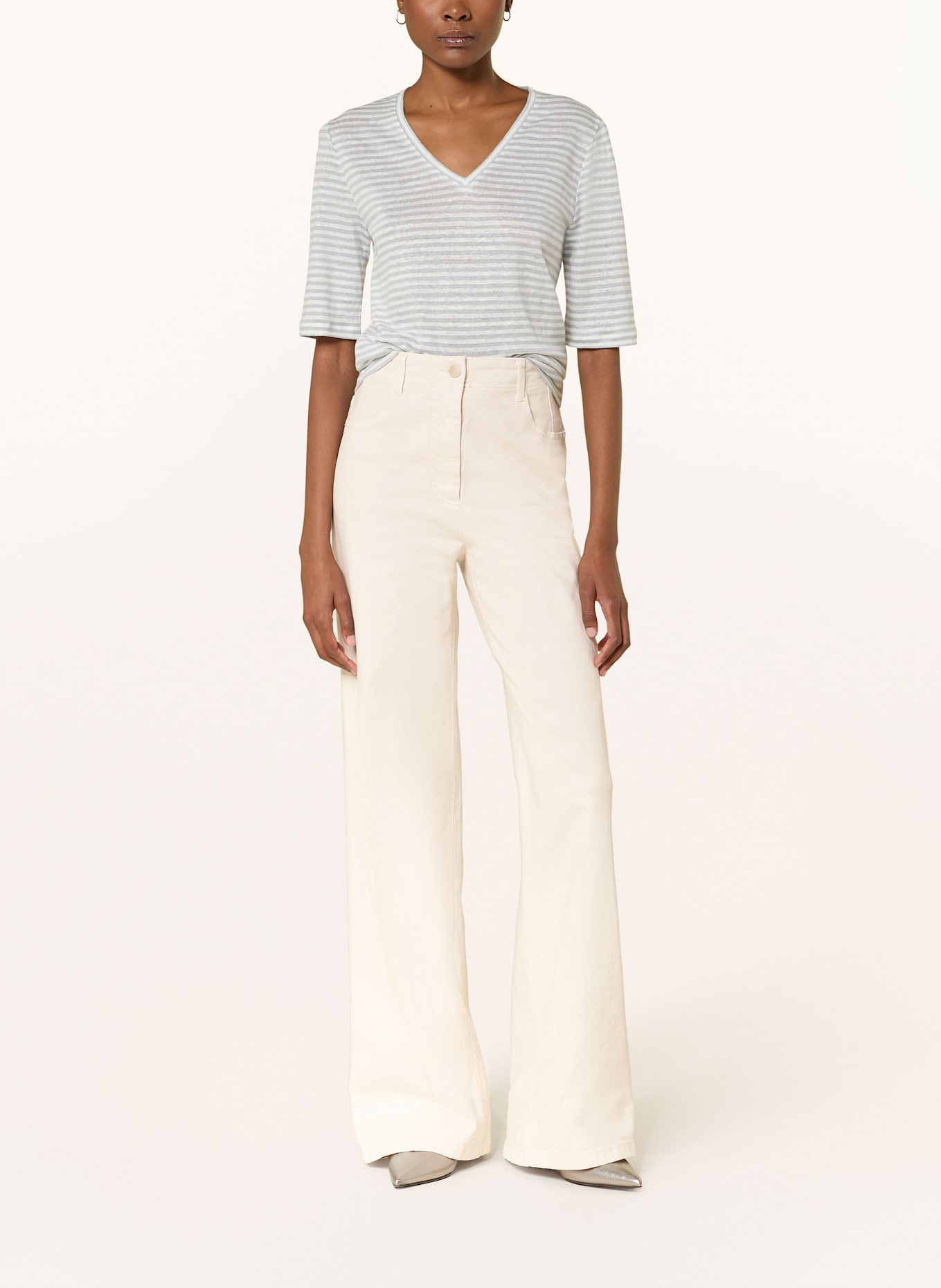 LUISA CERANO Straight Jeans: CREME