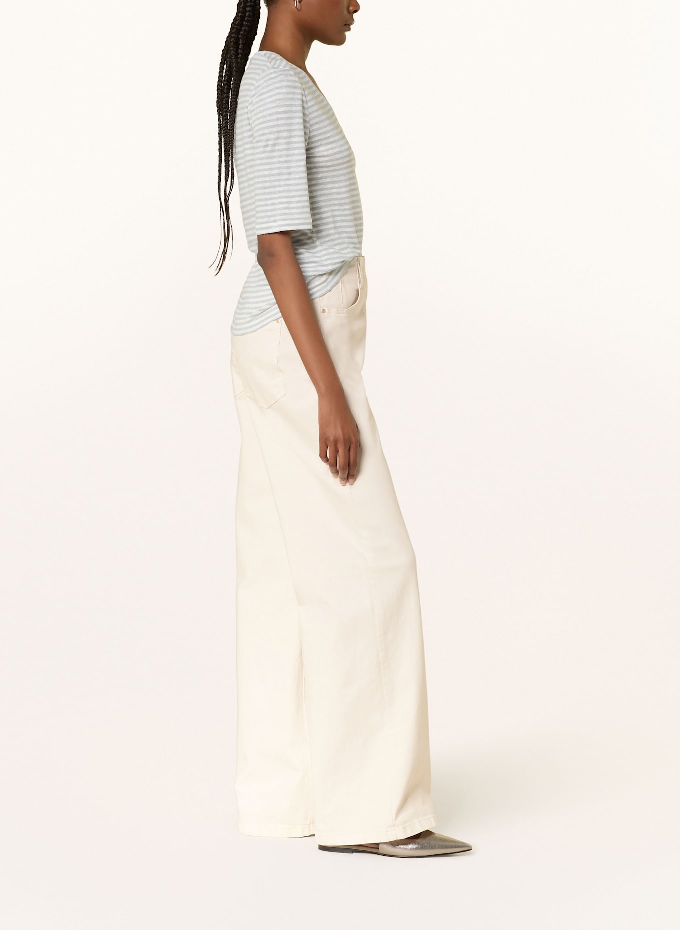 LUISA CERANO Straight Jeans: CREME