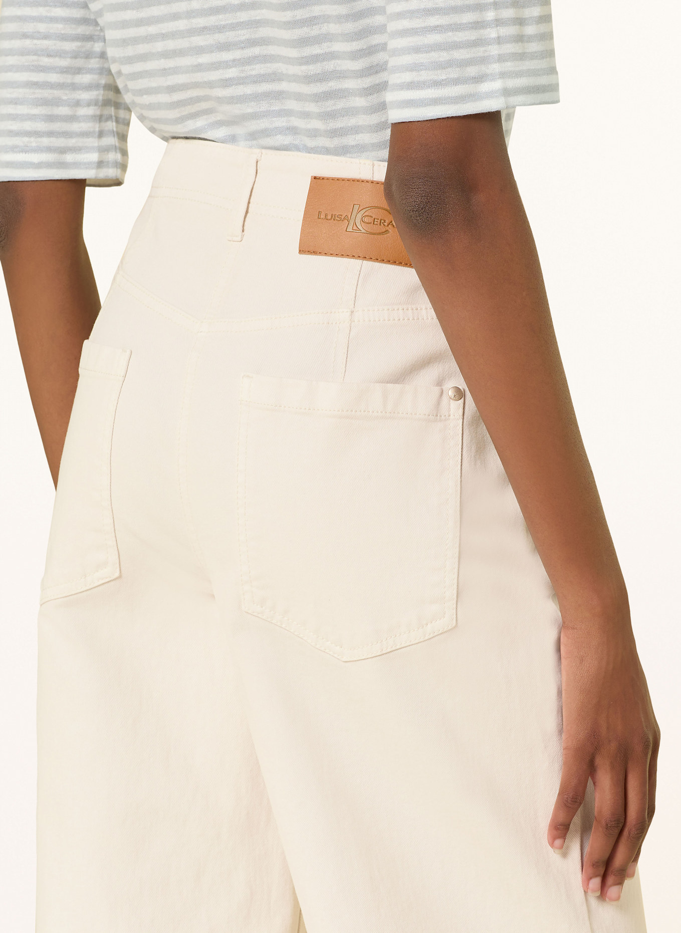 LUISA CERANO Straight Jeans: CREME