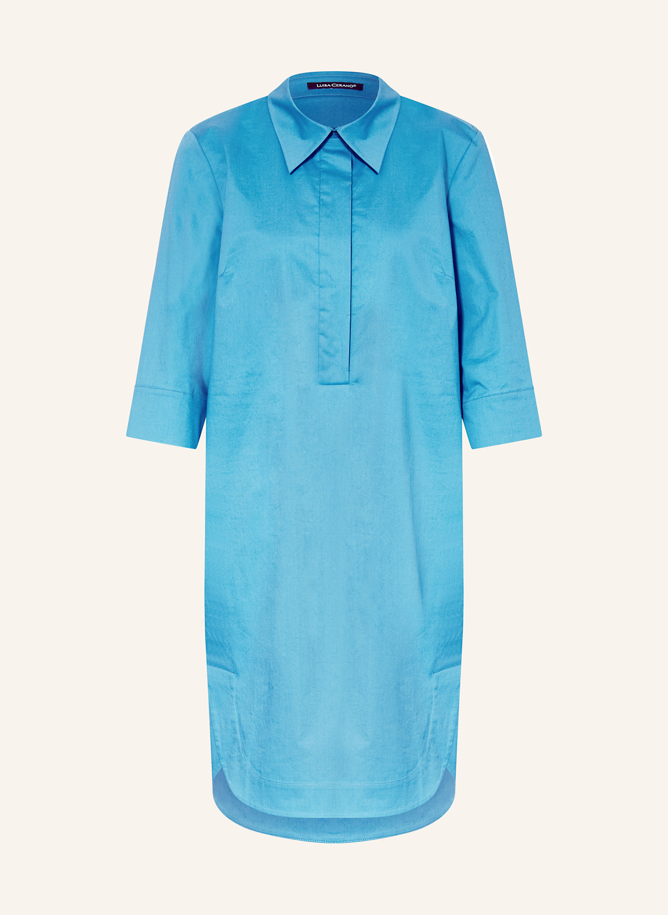 LUISA CERANO Shirt dress with 3/4 sleeves: BLUE