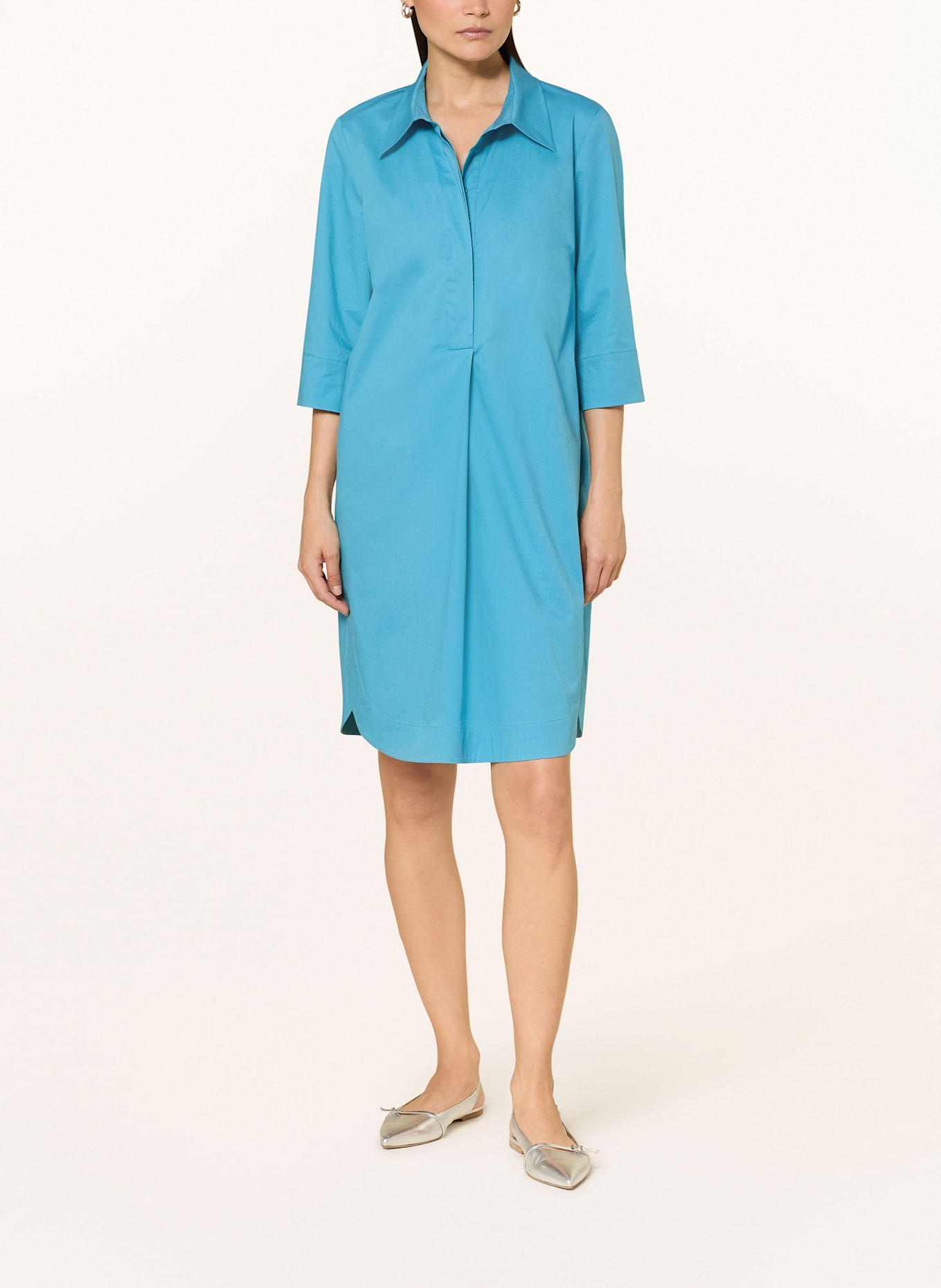LUISA CERANO Shirt dress with 3/4 sleeves: BLUE