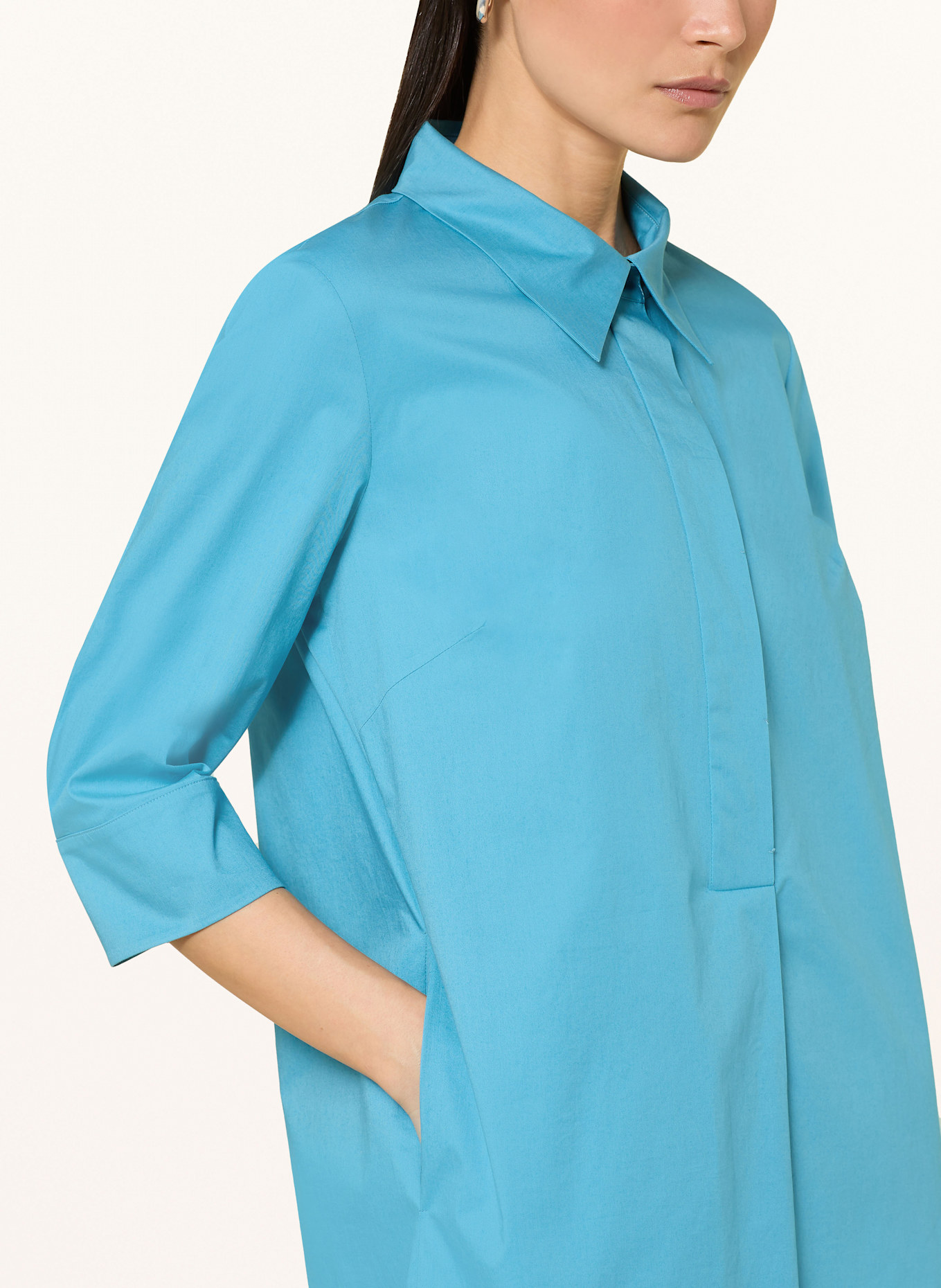 LUISA CERANO Shirt dress with 3/4 sleeves: BLUE