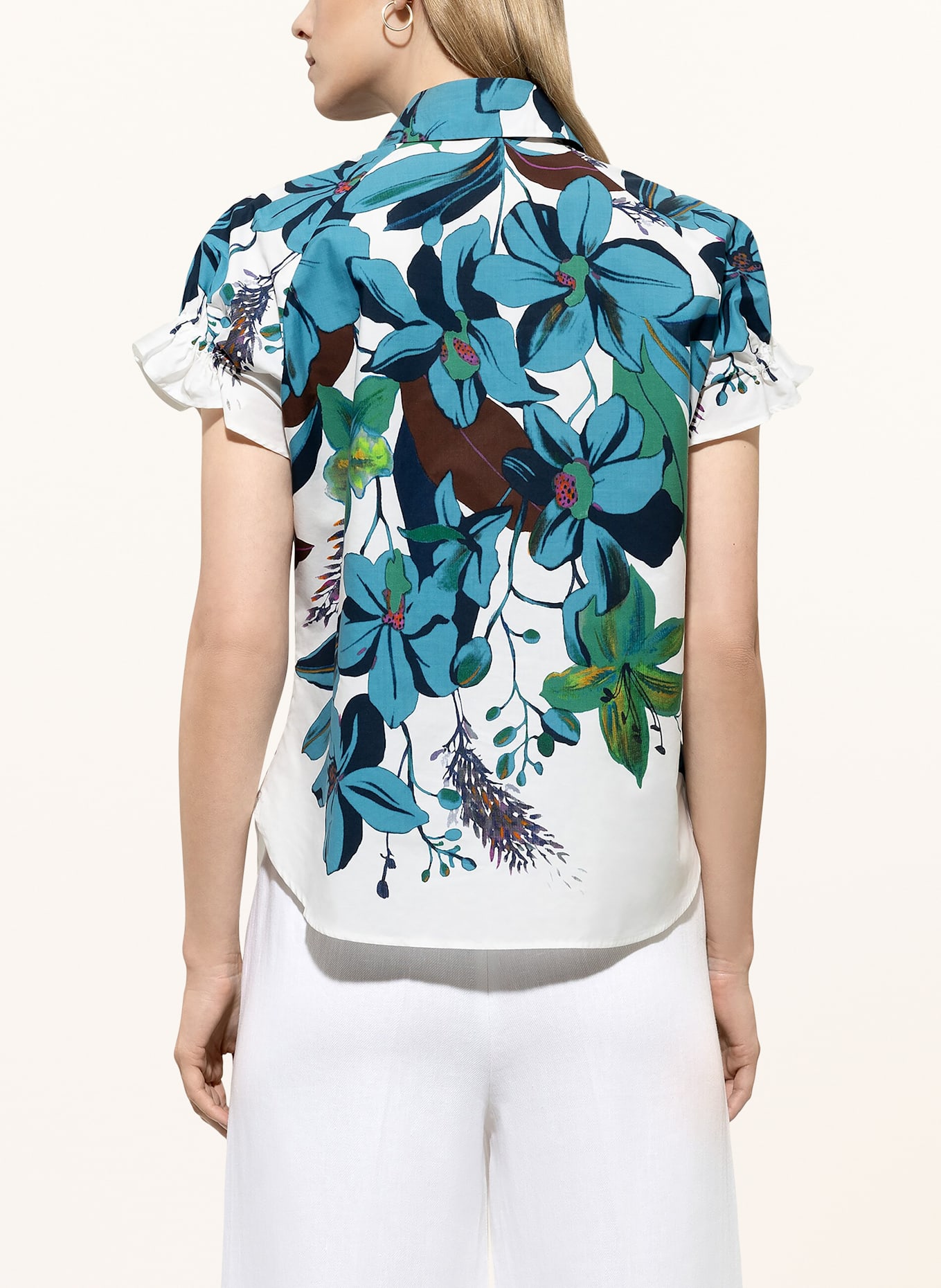 LUISA CERANO Shirt blouse: BLUE / GREEN / WHITE