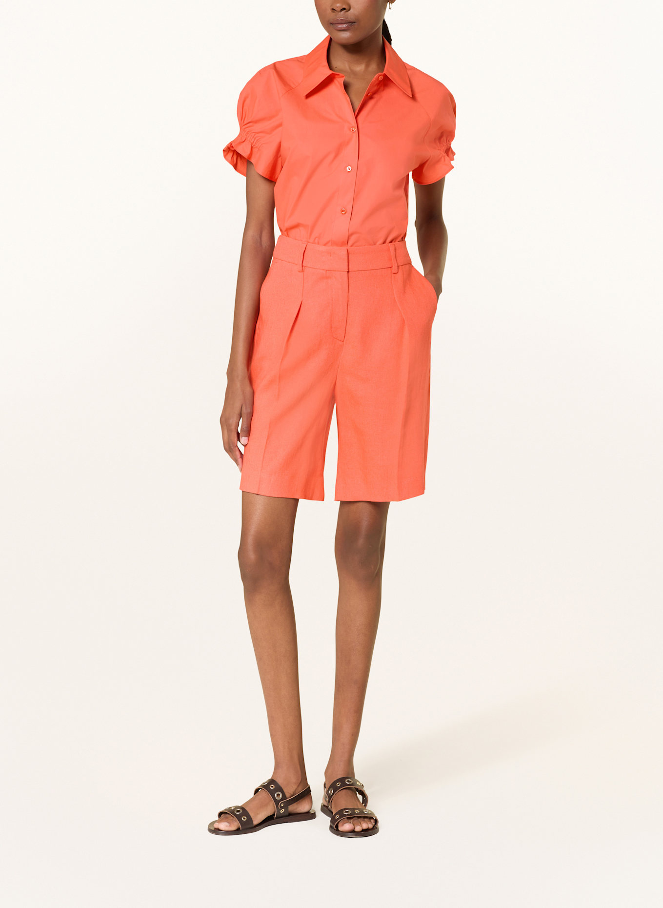 LUISA CERANO Shorts with linen: SALMON