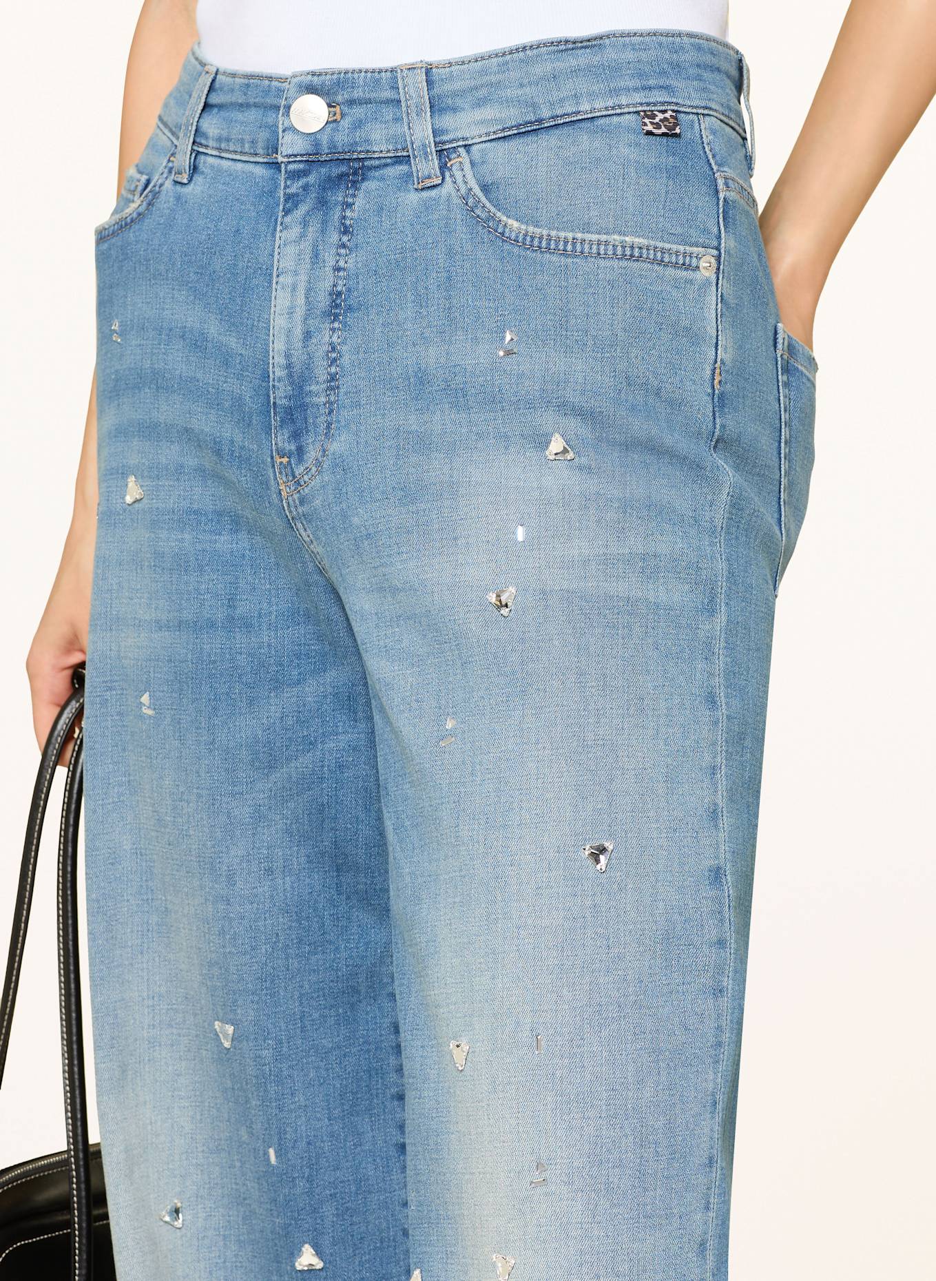 MARC CAIN Wide Leg Jeans WARRI mit Schmucksteinen: 352 vintage blue