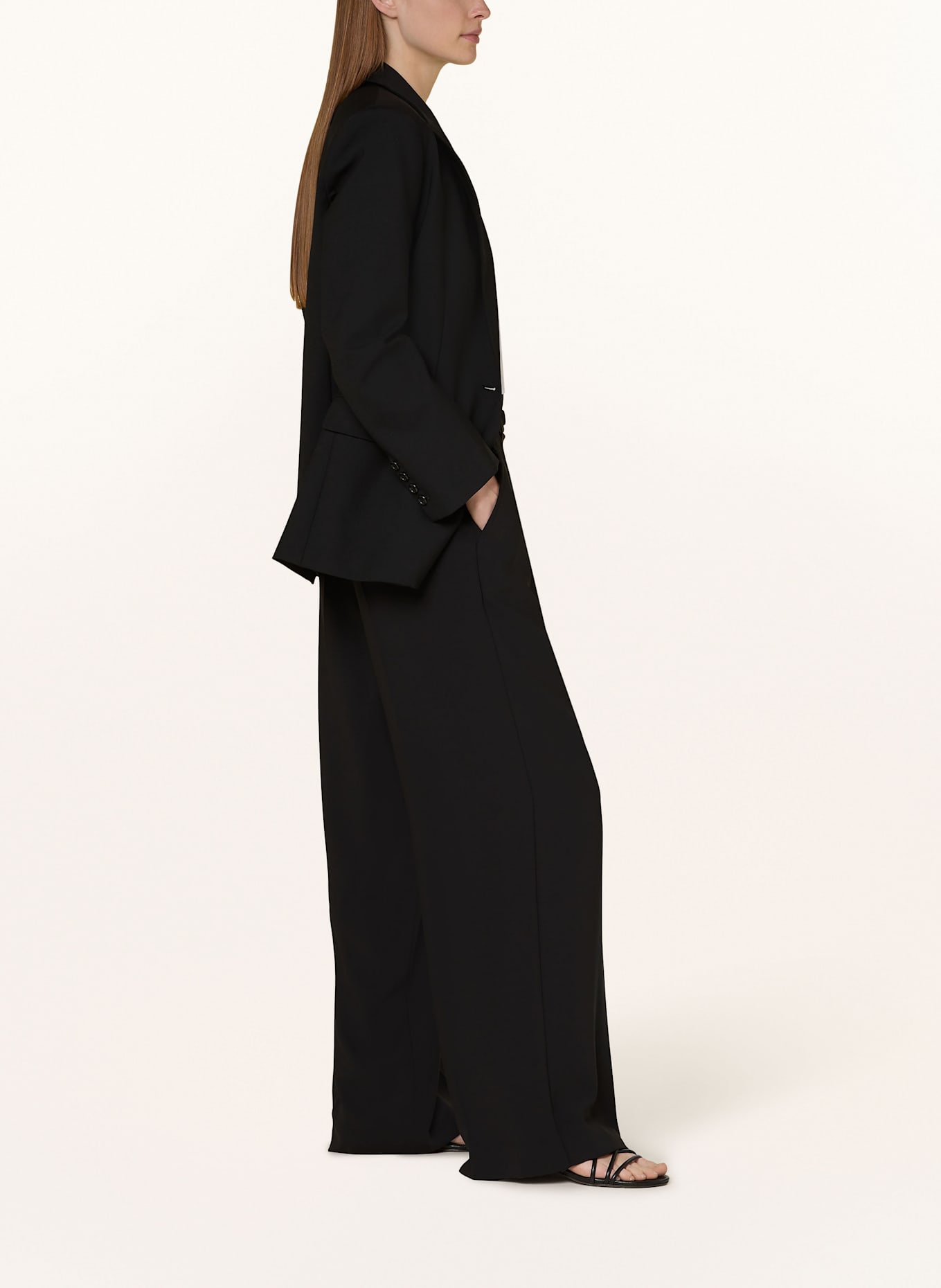 MARC CAIN Spodnie paperbag WICHITA: CZARNY