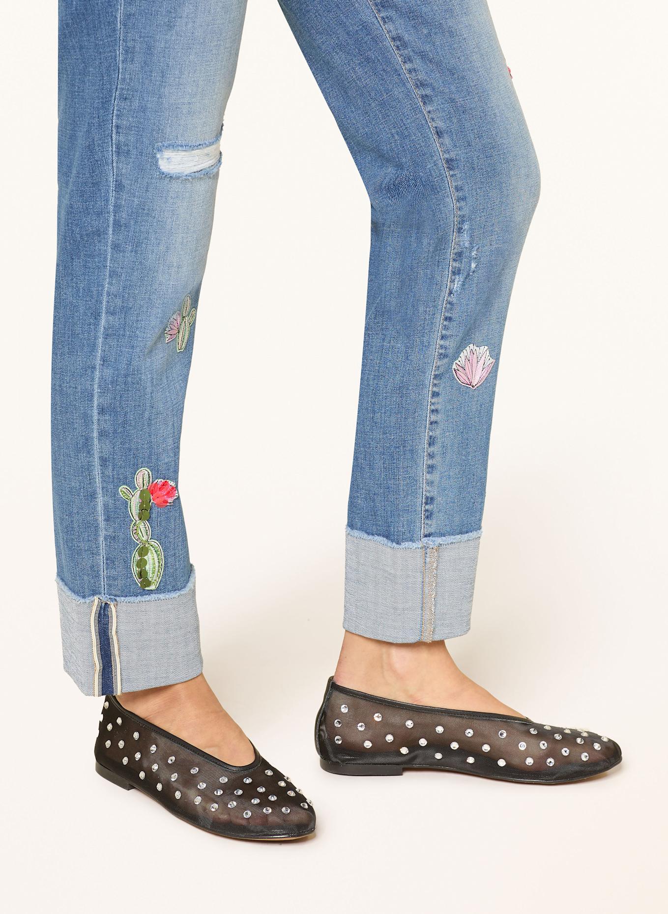 MARC CAIN Straight džíny SIKAR s flitry: 353 blue denim