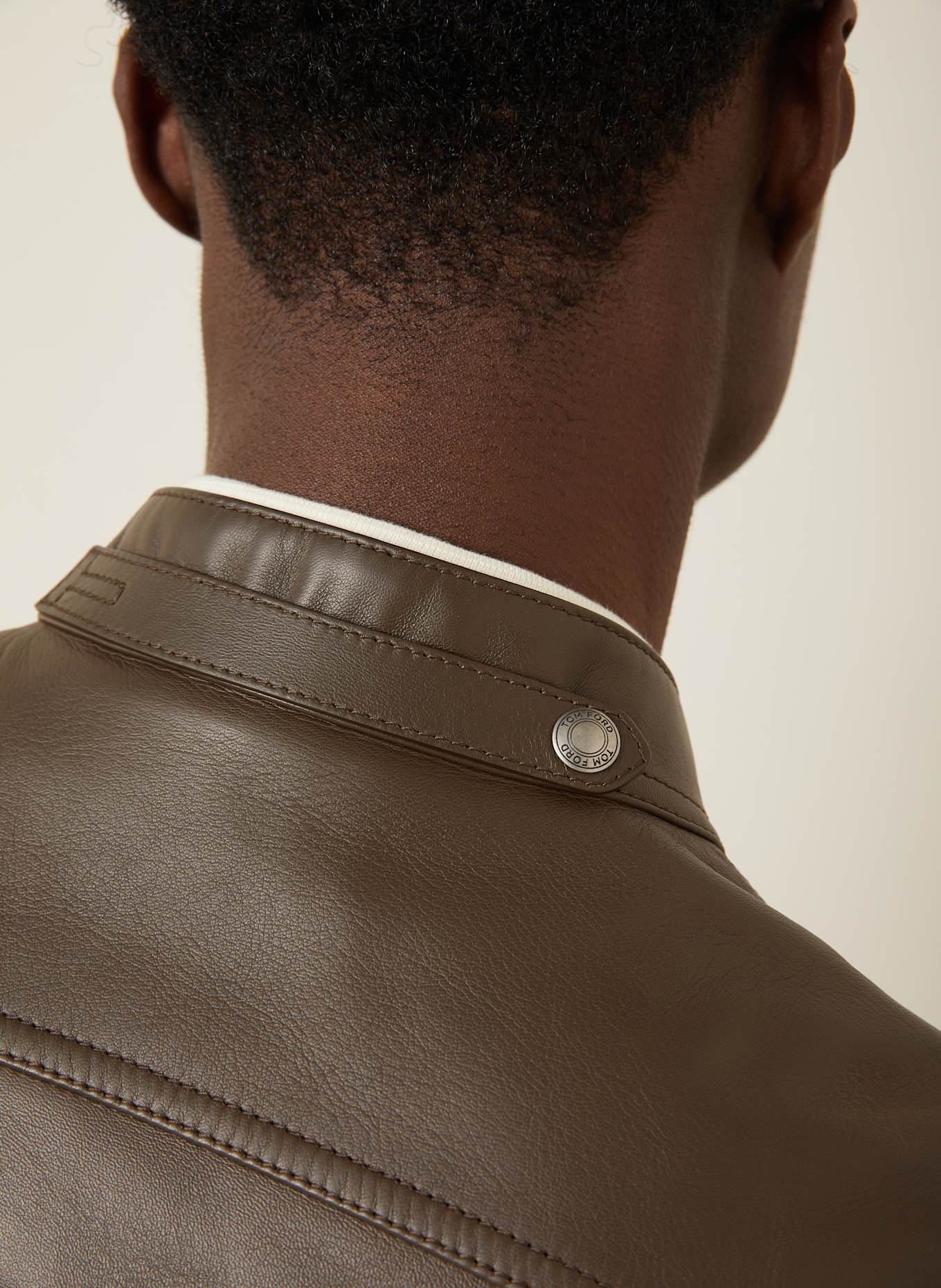 TOM FORD Lederjacke: KHAKI