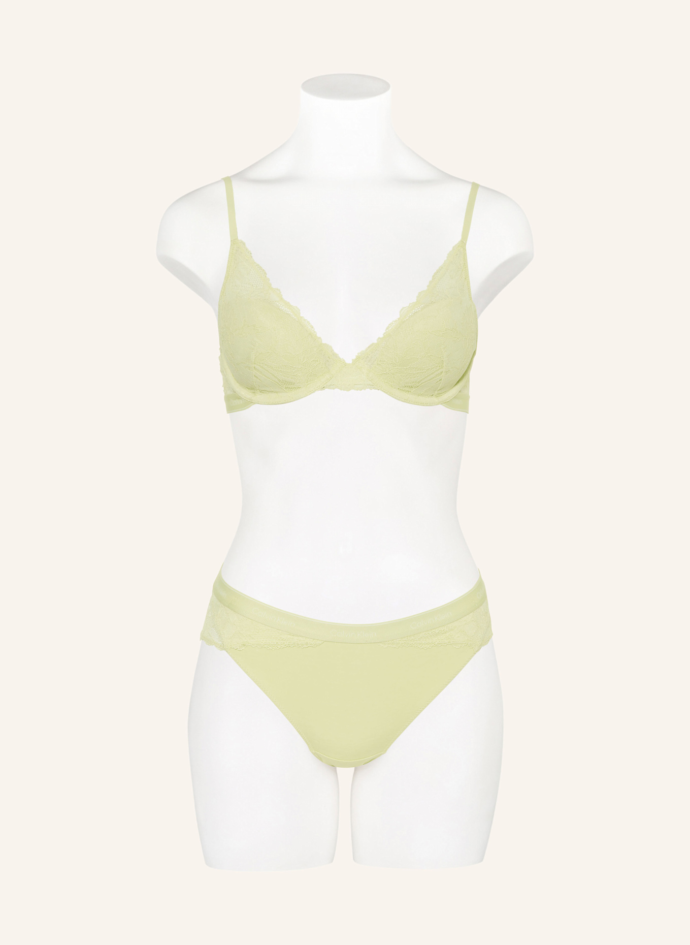 Calvin Klein Kalhotky MODERN LACE: SVĚTLE ZELENÁ