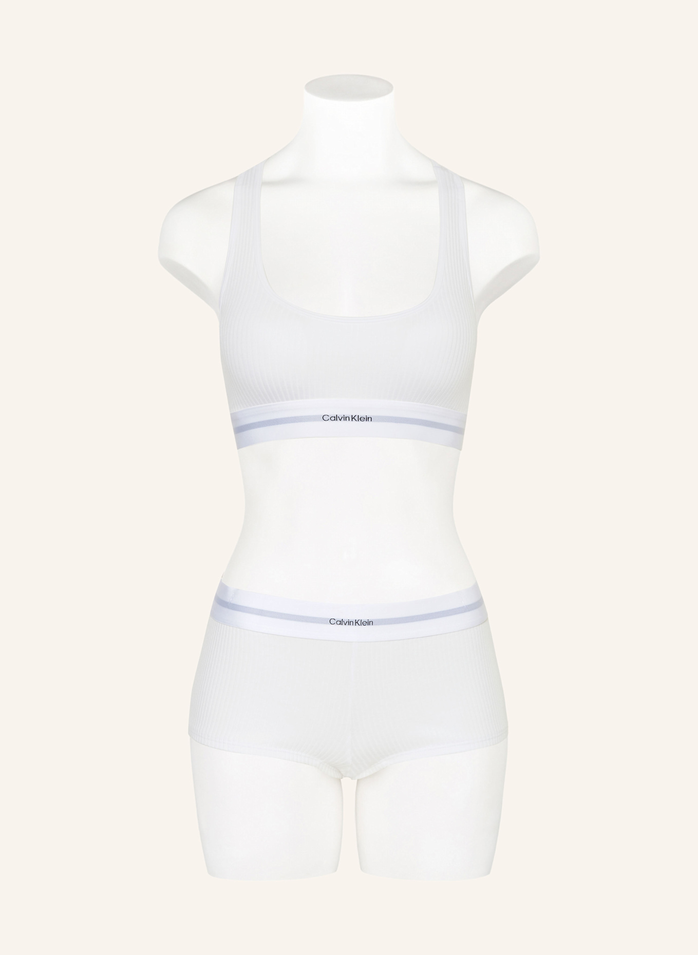 Calvin Klein Bustier COTTON MODAL STRETCH RIB: WEISS