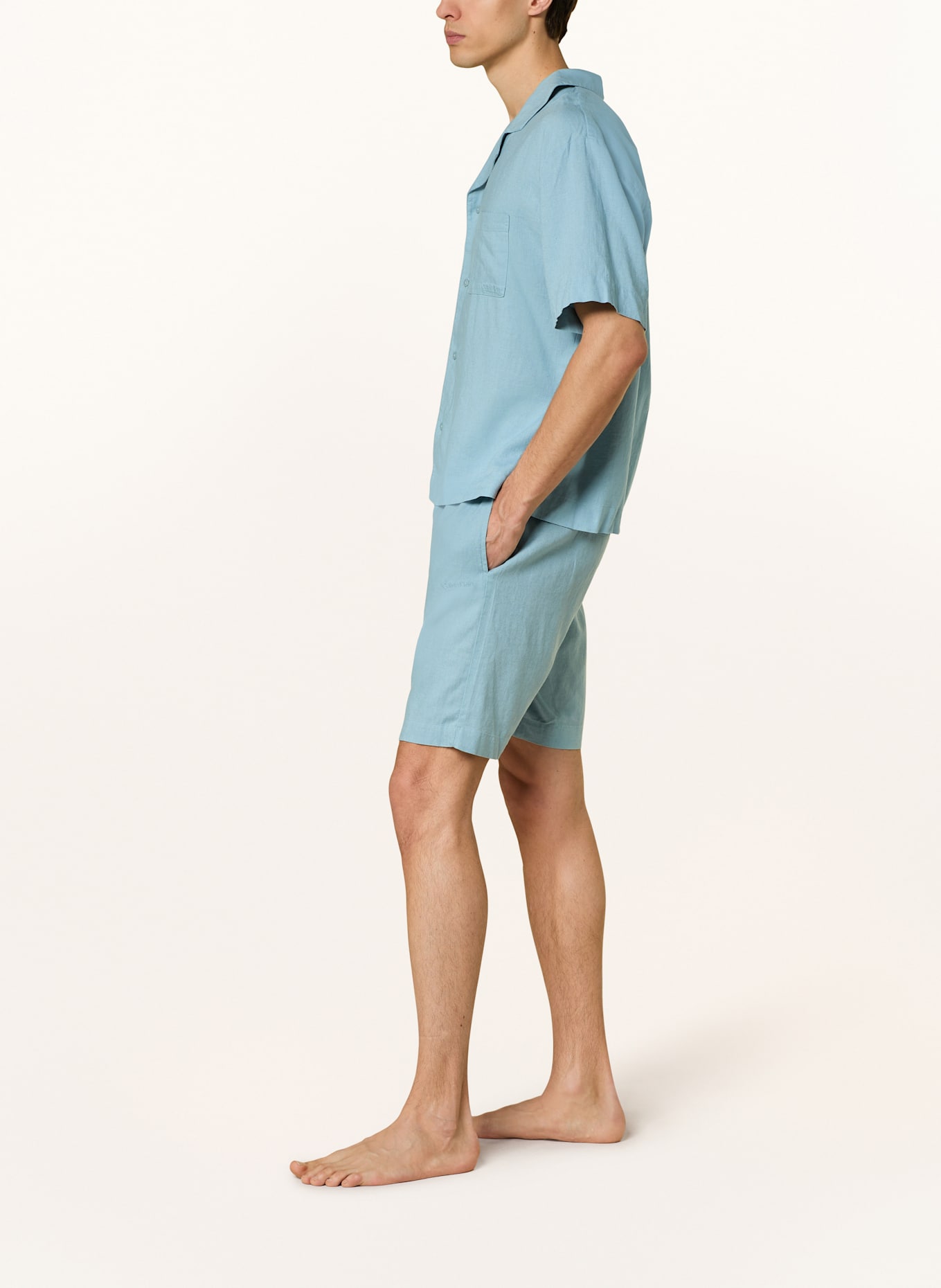 Calvin Klein Schlafshorts LINEN BLEND mit Leinen: TÜRKIS