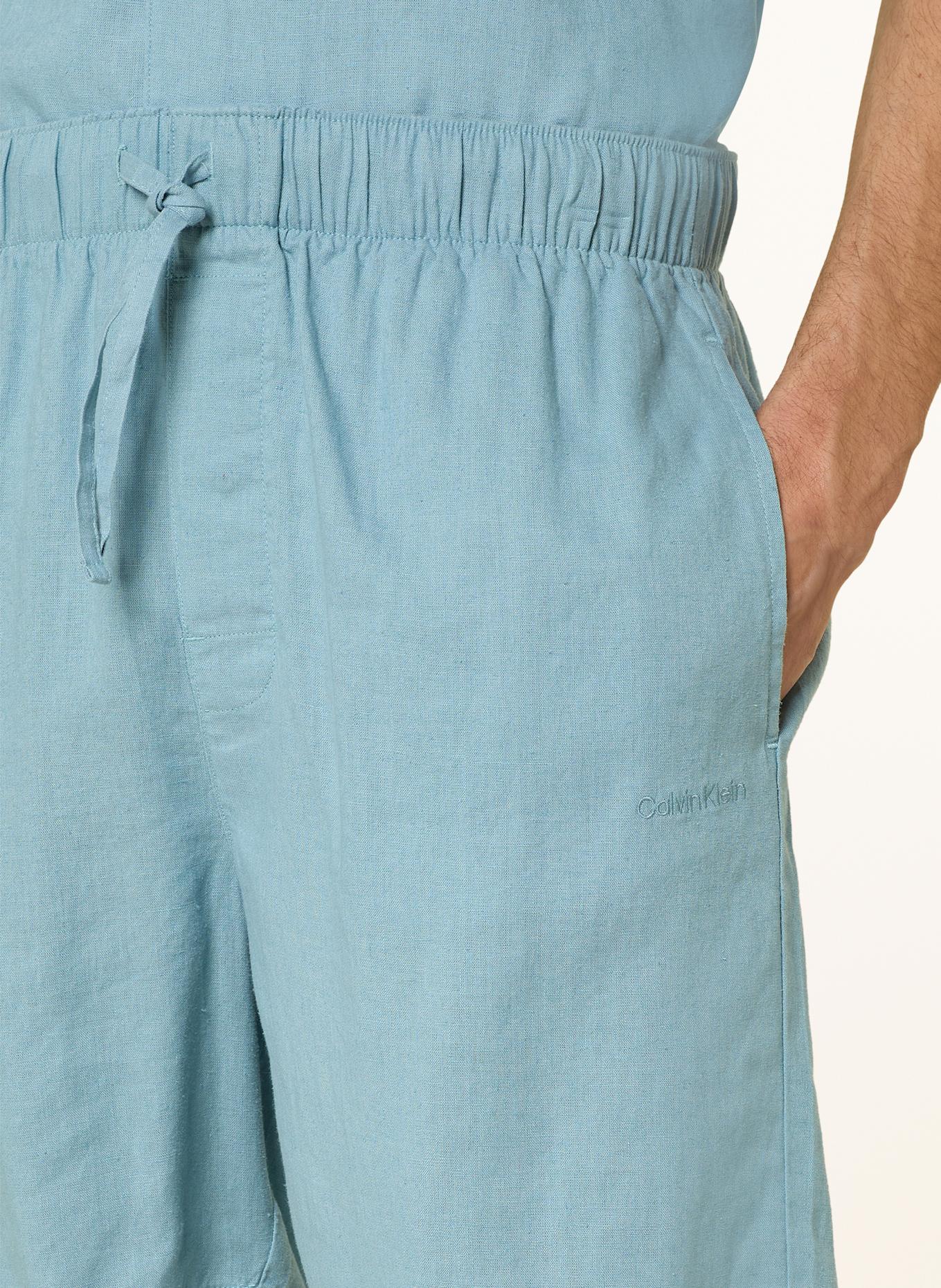 Calvin Klein Schlafshorts LINEN BLEND mit Leinen: TÜRKIS
