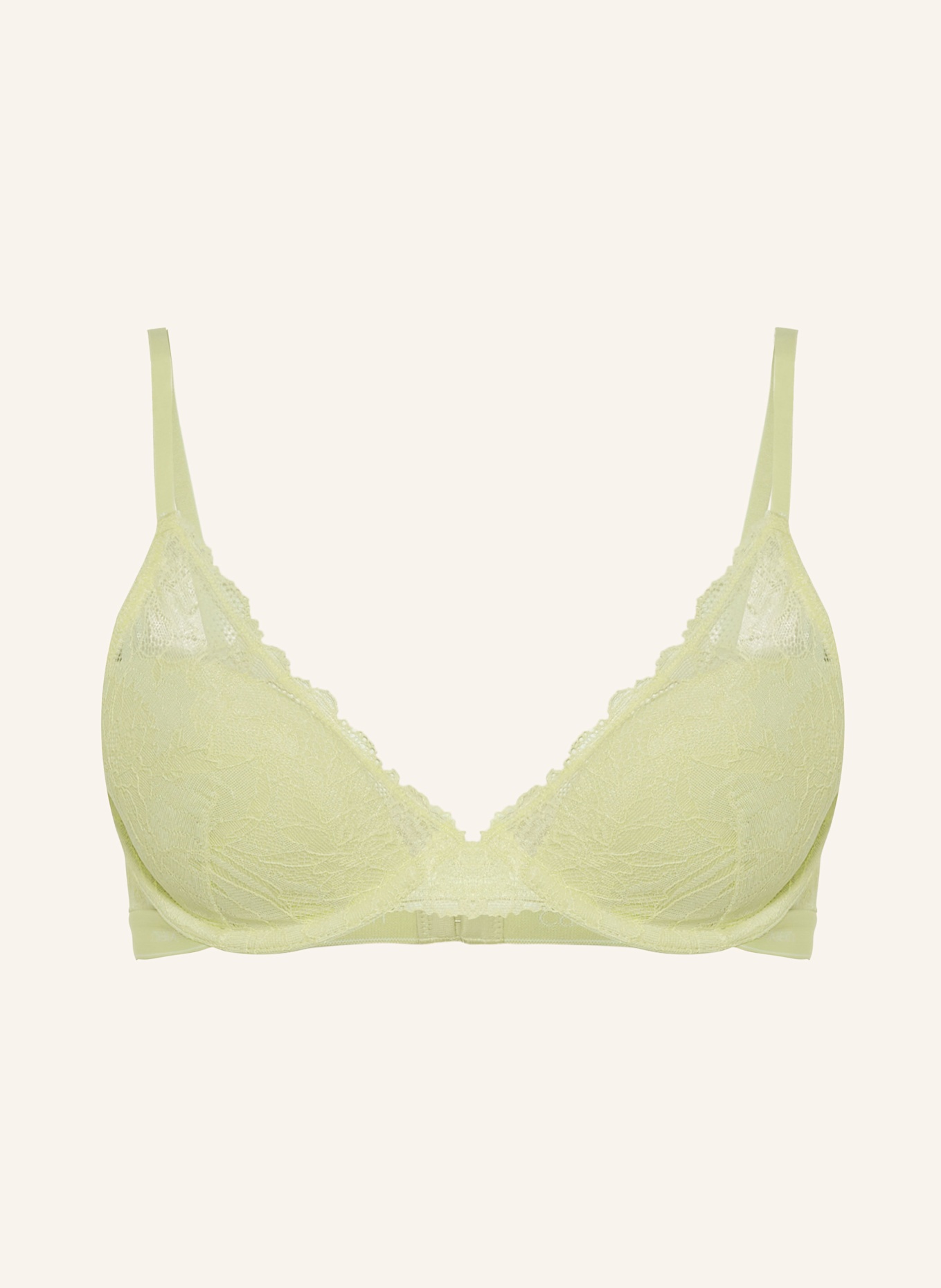 Calvin Klein Vyztužená podprsenka ICON LACE: SVĚTLE ZELENÁ