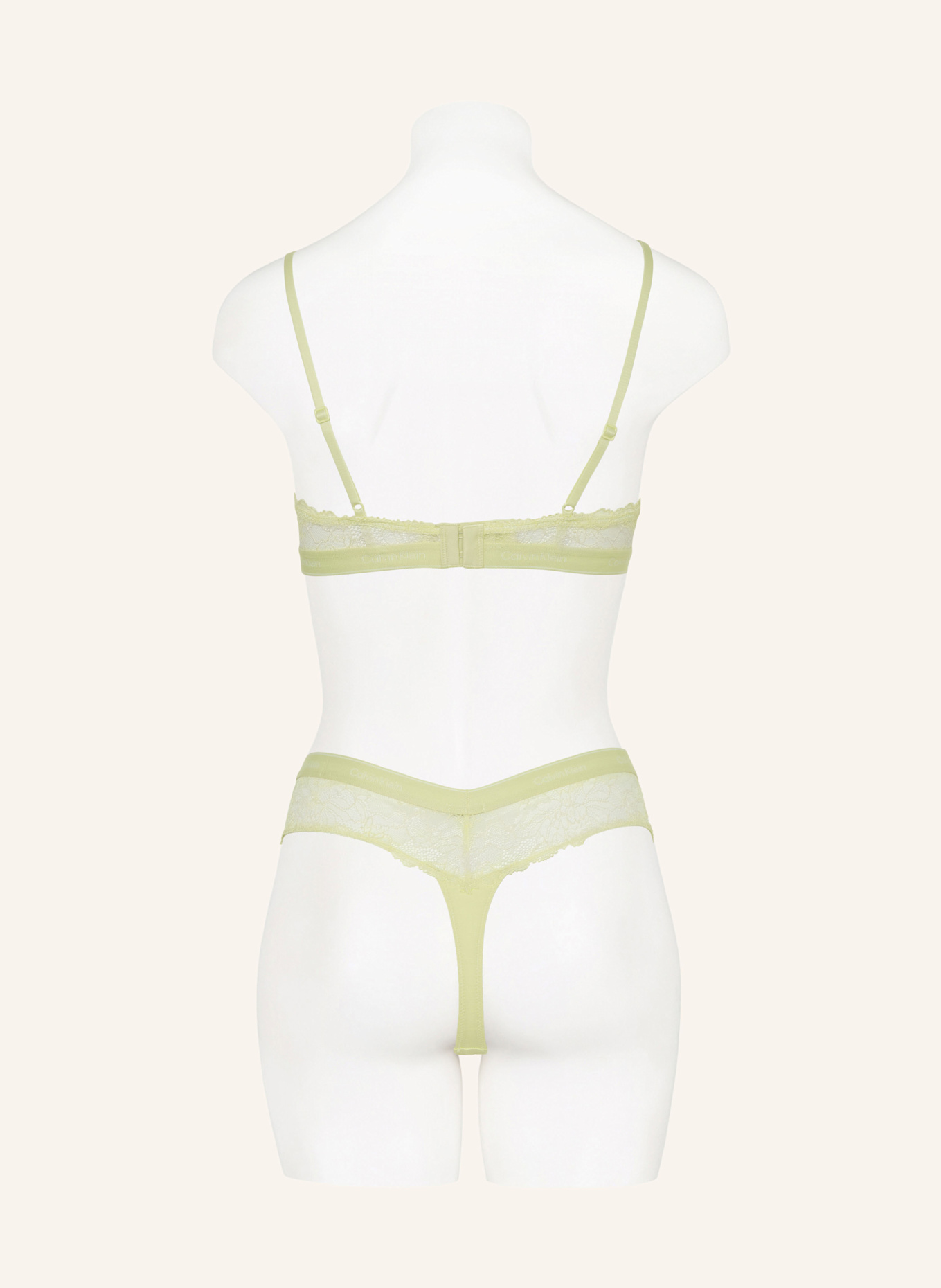 Calvin Klein Vyztužená podprsenka ICON LACE: SVĚTLE ZELENÁ