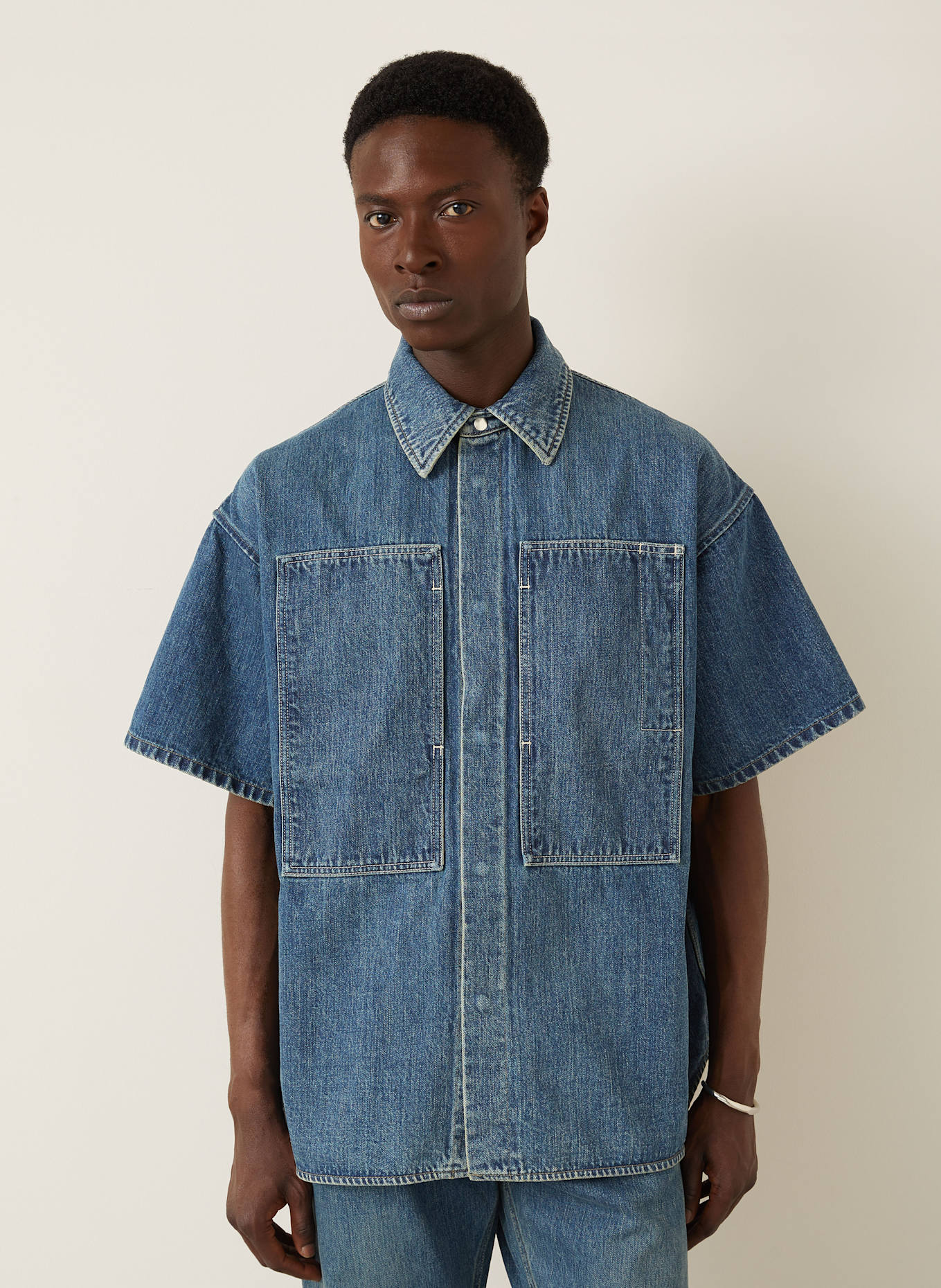 JIL SANDER Jeans-Overjacket: BLAU