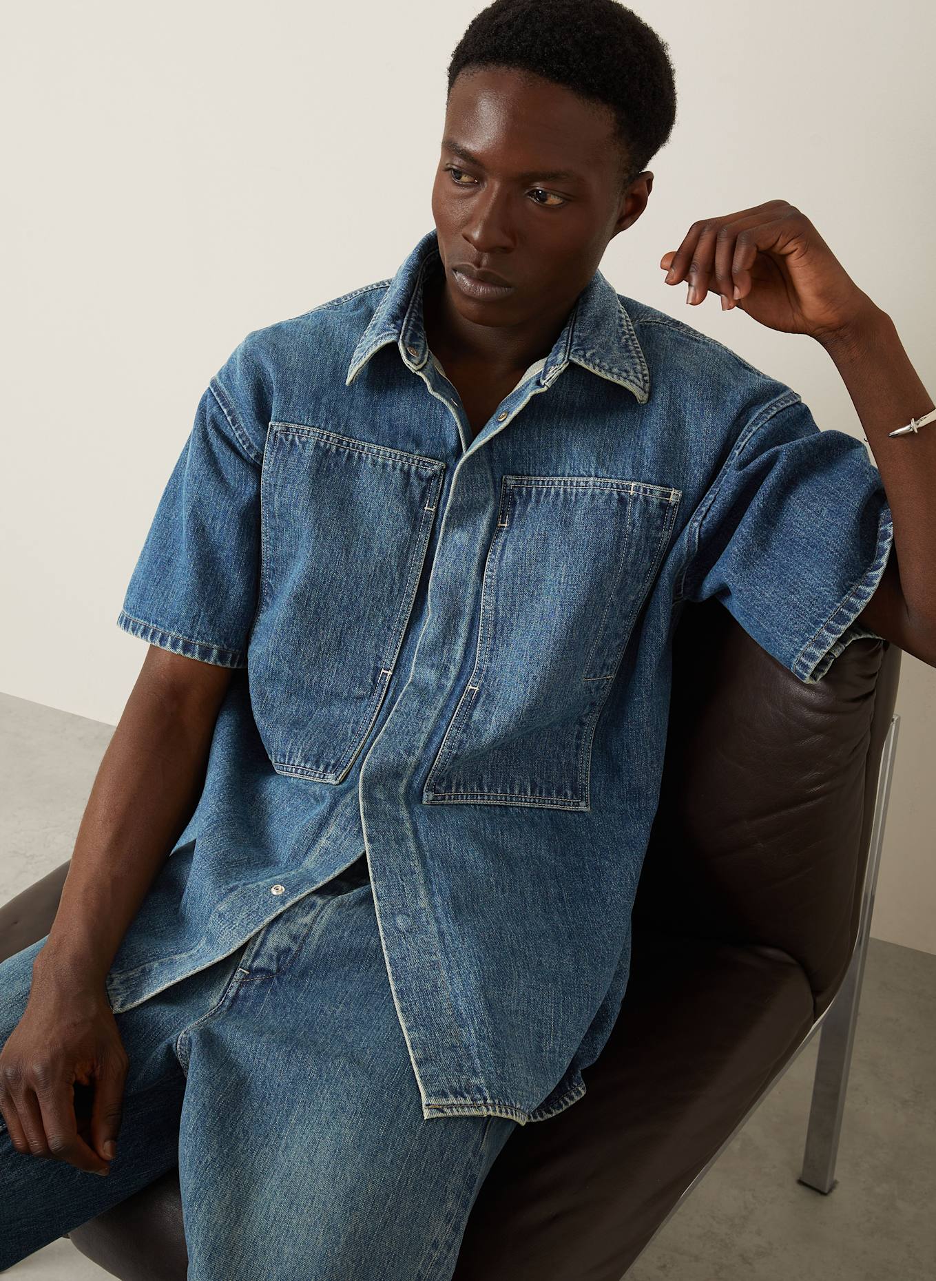 JIL SANDER Jeans-Overjacket: BLAU