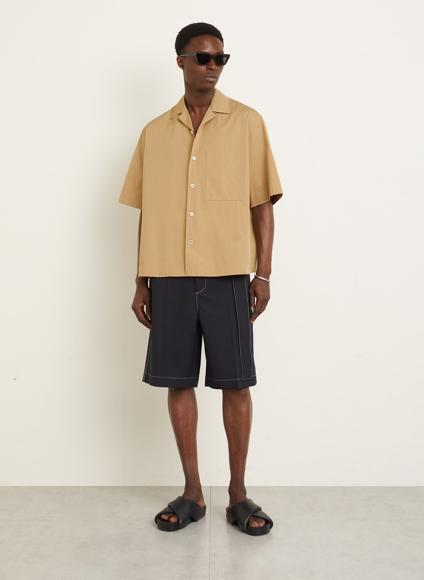 JIL SANDER Resorthemd Comfort Fit: CAMEL