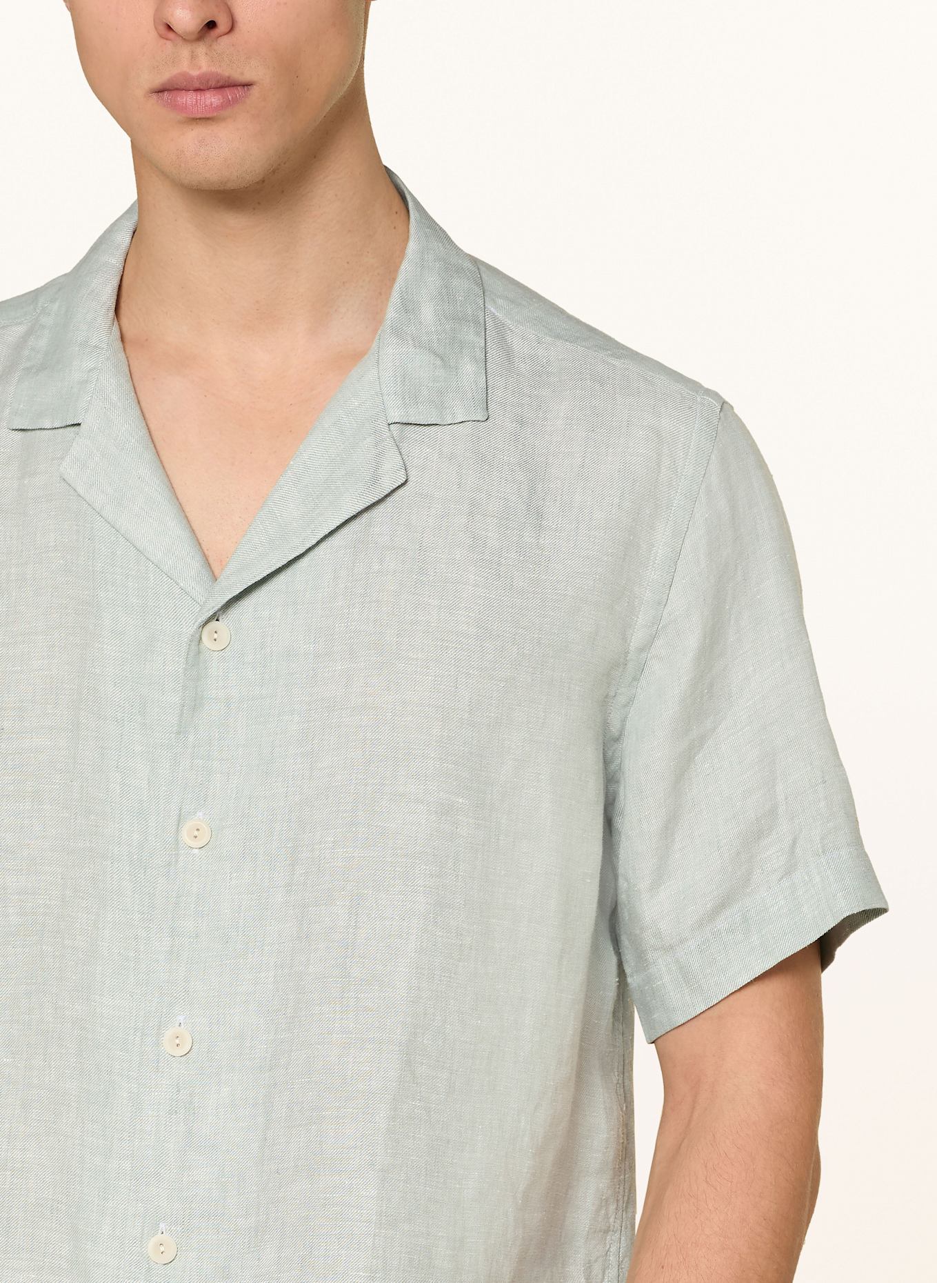 ETON Resorthemd Comfort Fit aus Leinen: HELLGRÜN