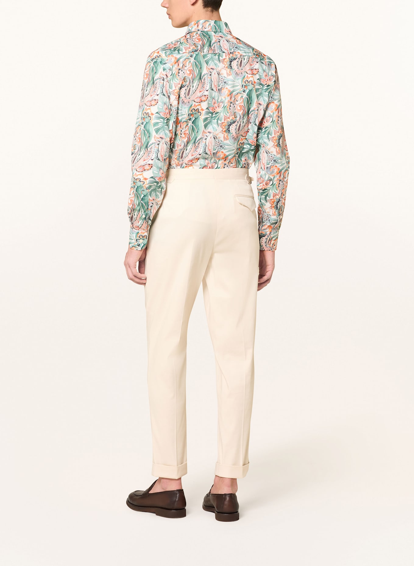 ETON Shirt slim fit: WHITE / TEAL / LIGHT RED