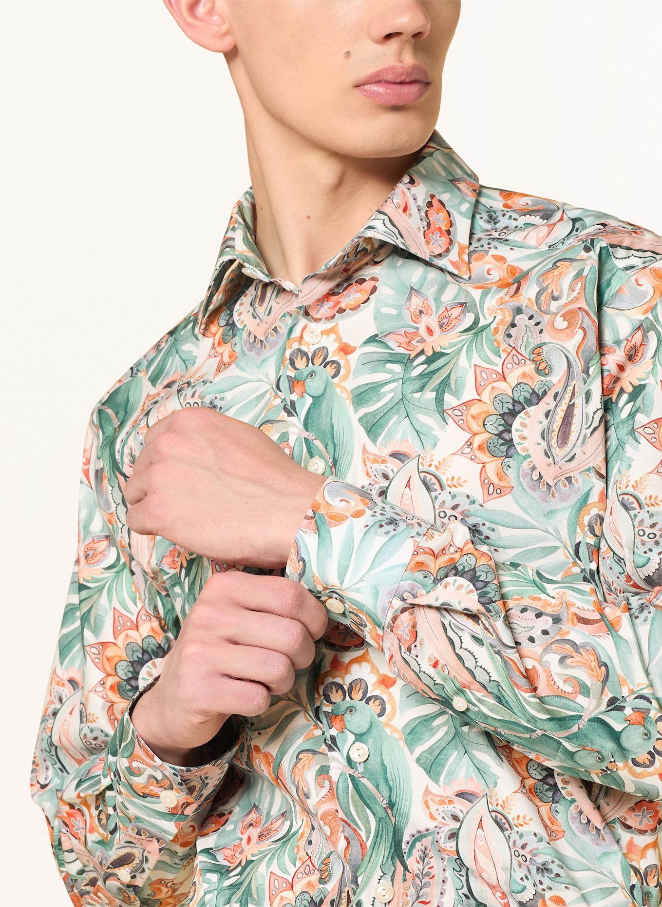 ETON Shirt slim fit: WHITE / TEAL / LIGHT RED