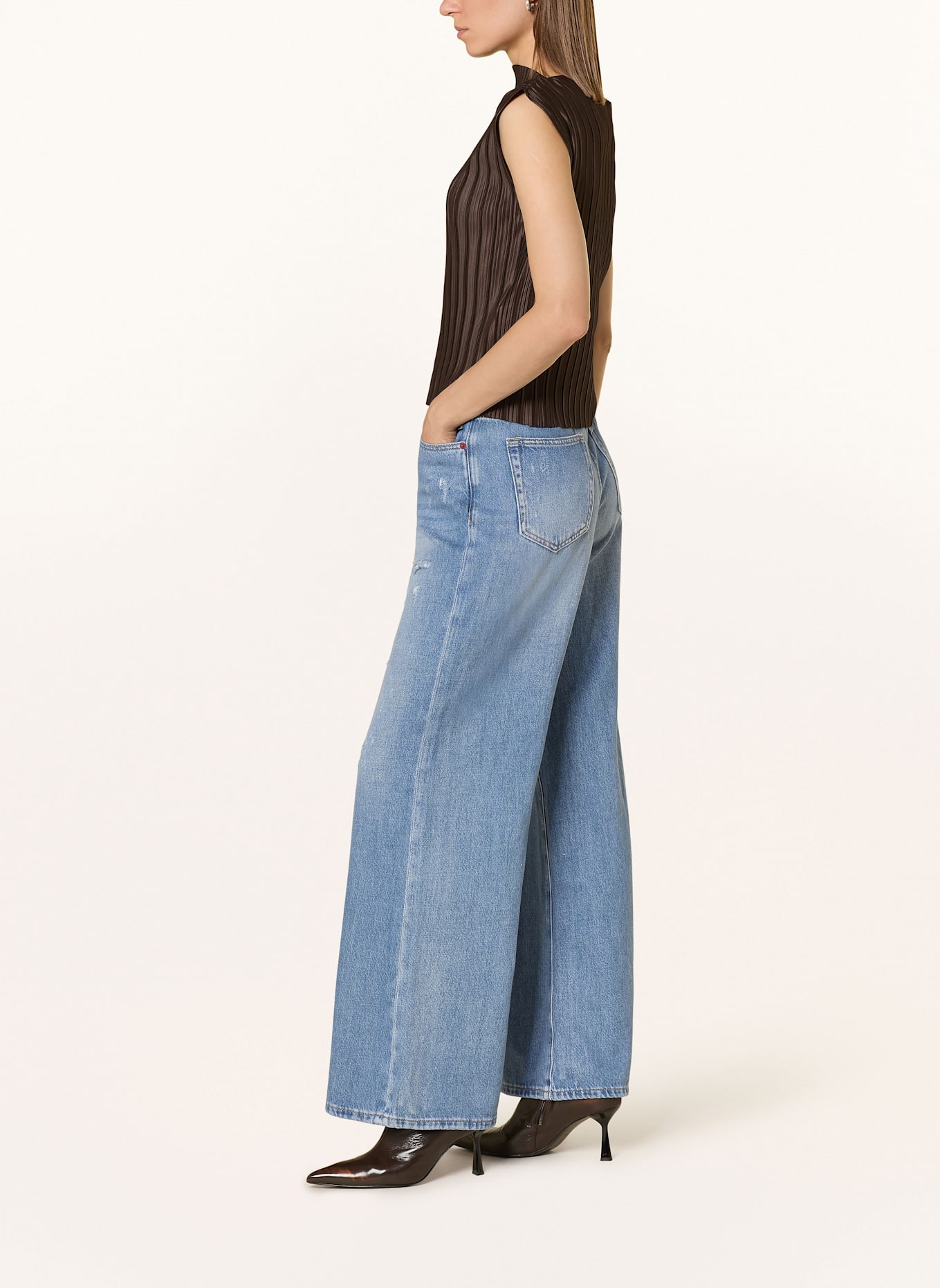 ELIAS RUMELIS Jeansy wide leg ER KALEA: 1276 iron blue