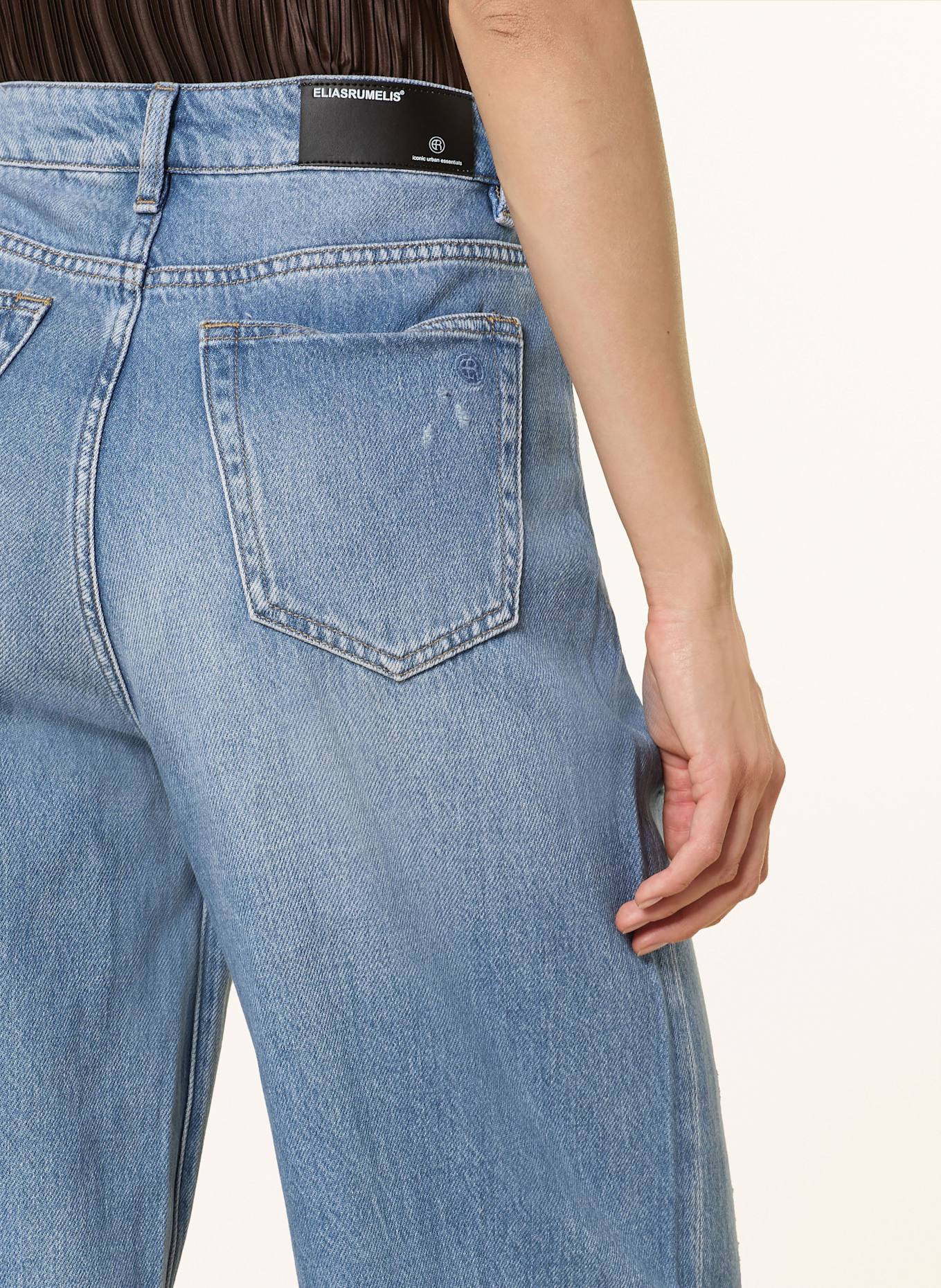 ELIAS RUMELIS Jeansy wide leg ER KALEA: 1276 iron blue