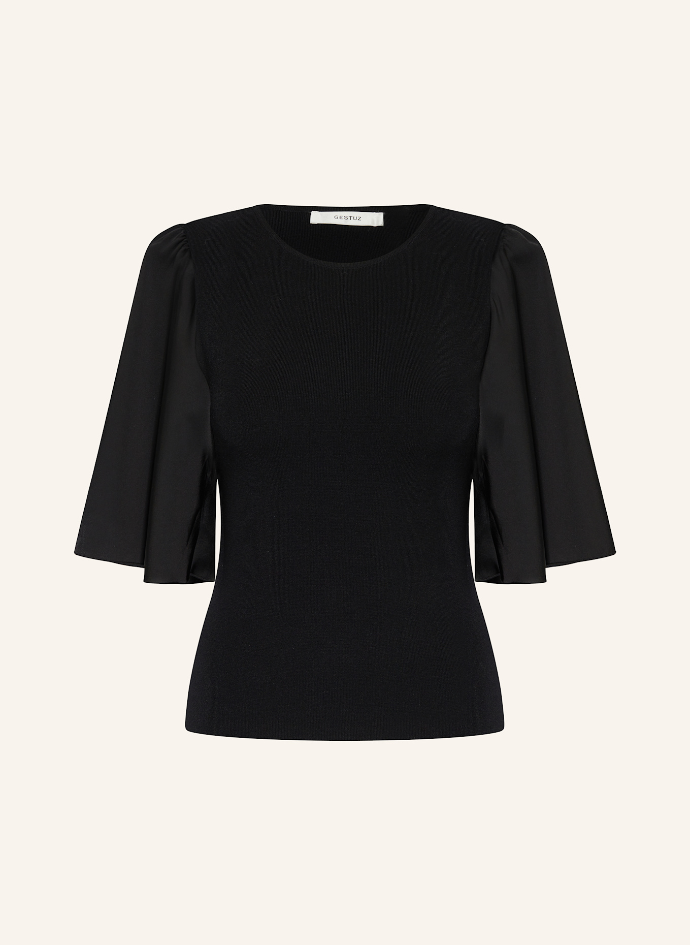 GESTUZ Bluzka GZSAMA z mieszanki materiałów: CZARNY
